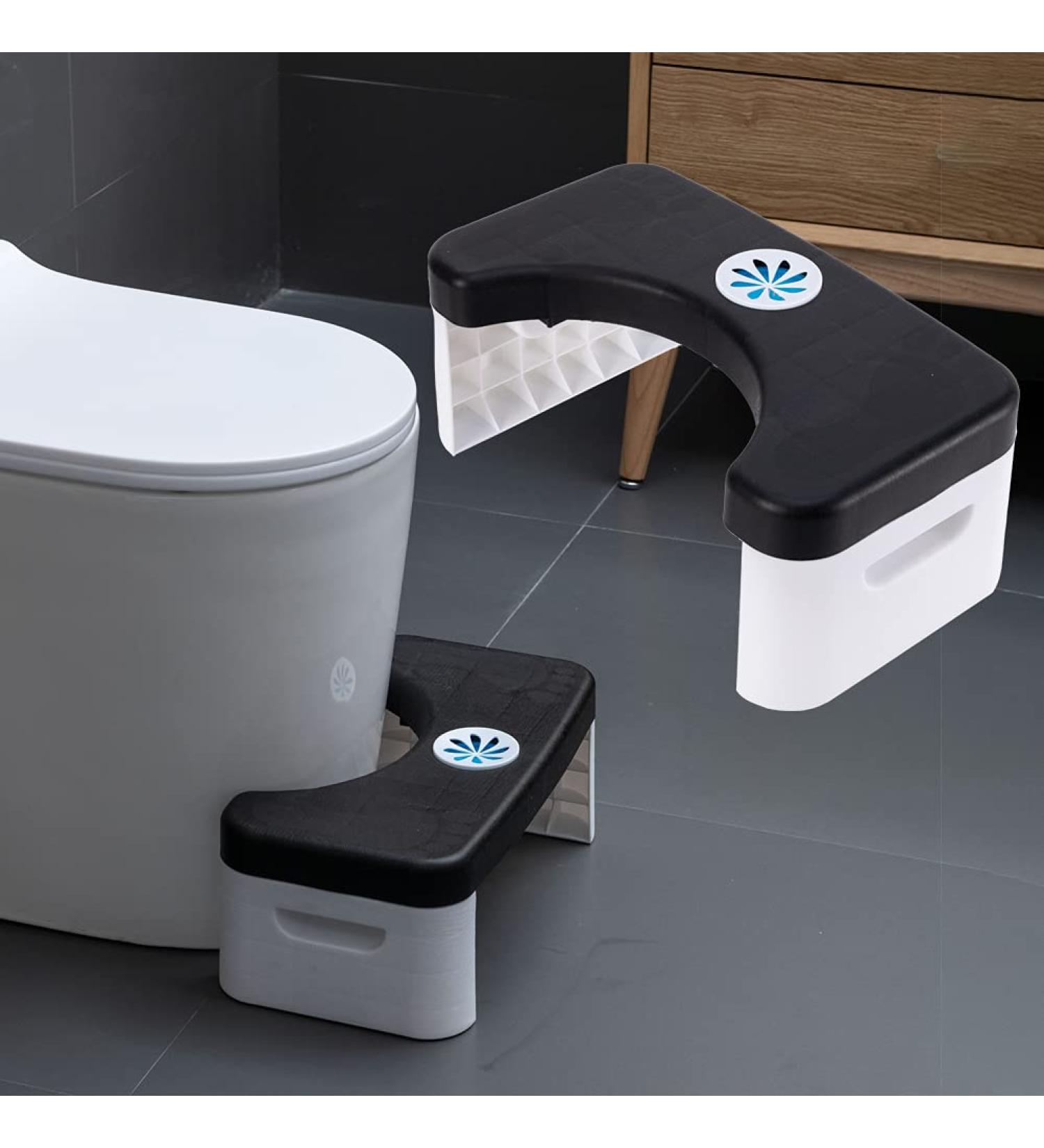 Folding Toilet Stool  Foldable Poop Stool with Fragrance Position  Bathroom Potty Step Stool  Poop Stool | Bathroom Accessories for All Ages | Sitting Posture Foot Stool  Blackl - Buy Online on GoSupps.com