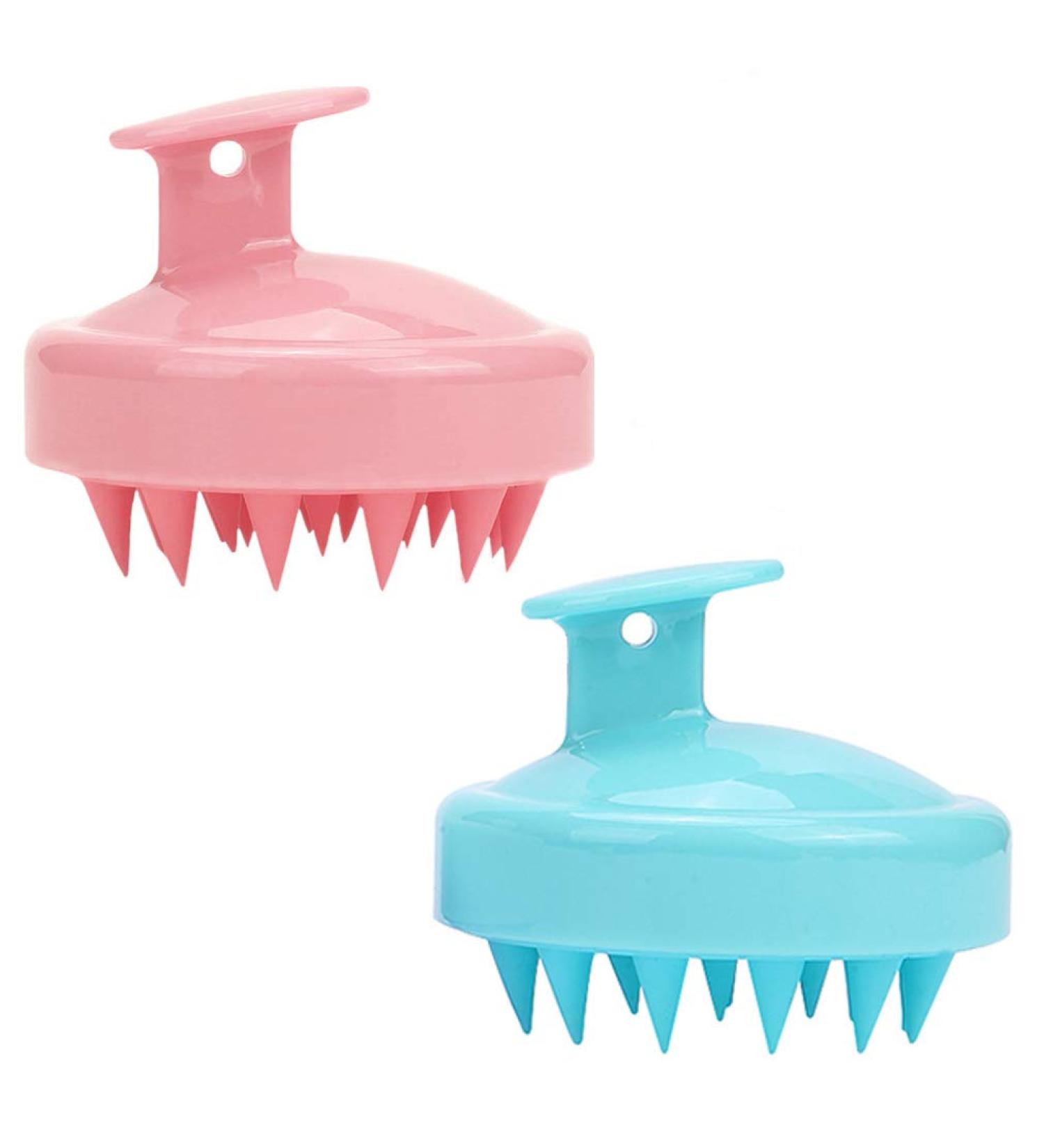 Shop 2-Piece Scalp Massager & Shampoo Brush Set - Soft Silicone Hair Care for Wet & Dry Use | Ideal for Women Men & Pets - Green & Rose Pink - Buy Online on GoSupps.com