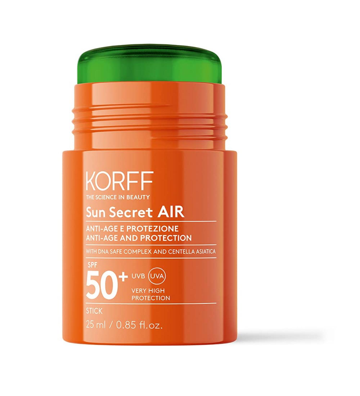 Korff Sun Secret Air Stick SPF30 | Lightweight High UV Protection Moisturizing & Anti-Aging | Waterproof Sunscreen 50 ml - Buy Online on GoSupps.com
