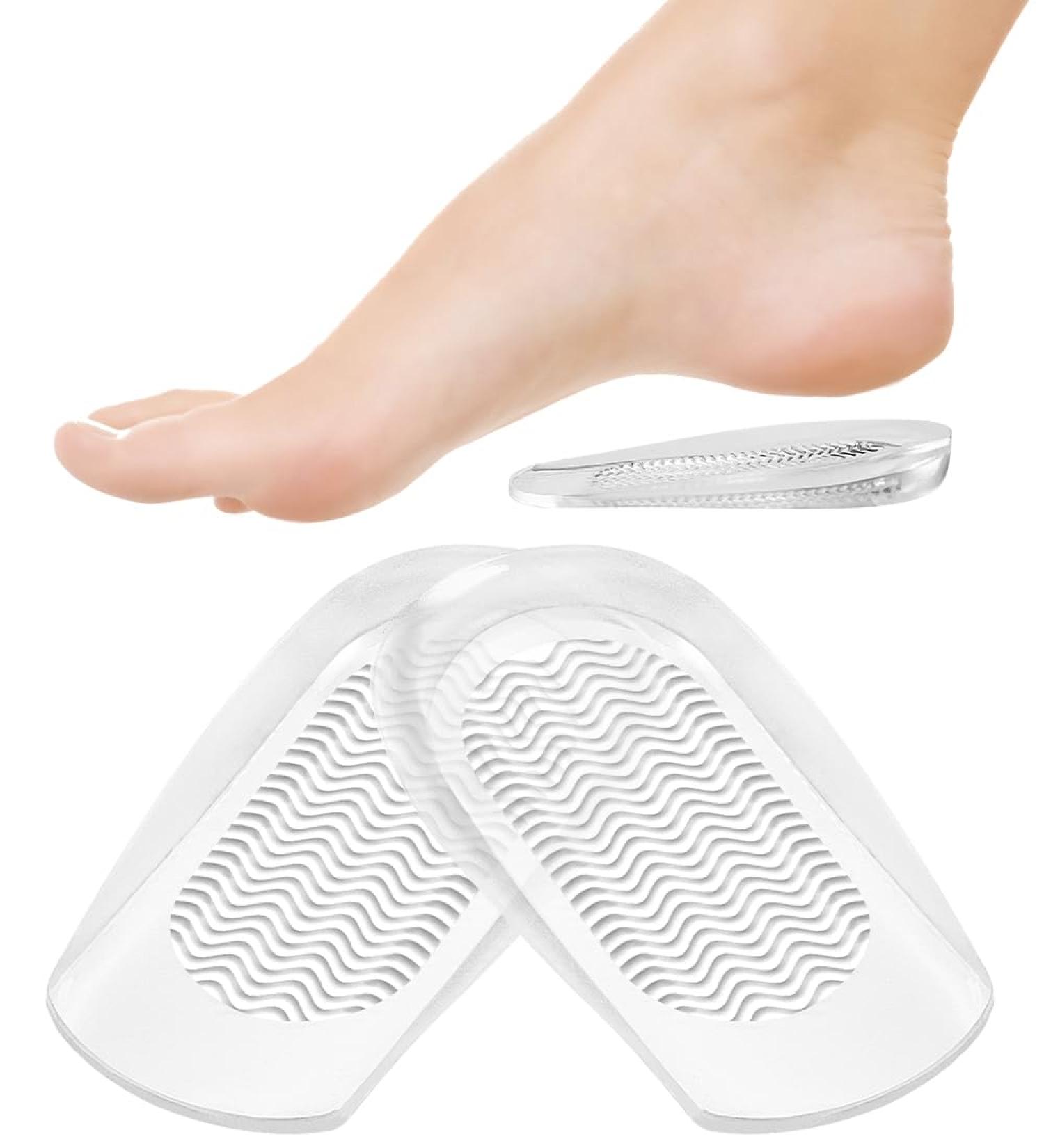 Heel Cushions for Pain Relief | Gel Inserts for Achilles Tendonitis & Heel Spurs - Support & Cushioning for Men & Women (Clear Large - Buy Online on GoSupps.com