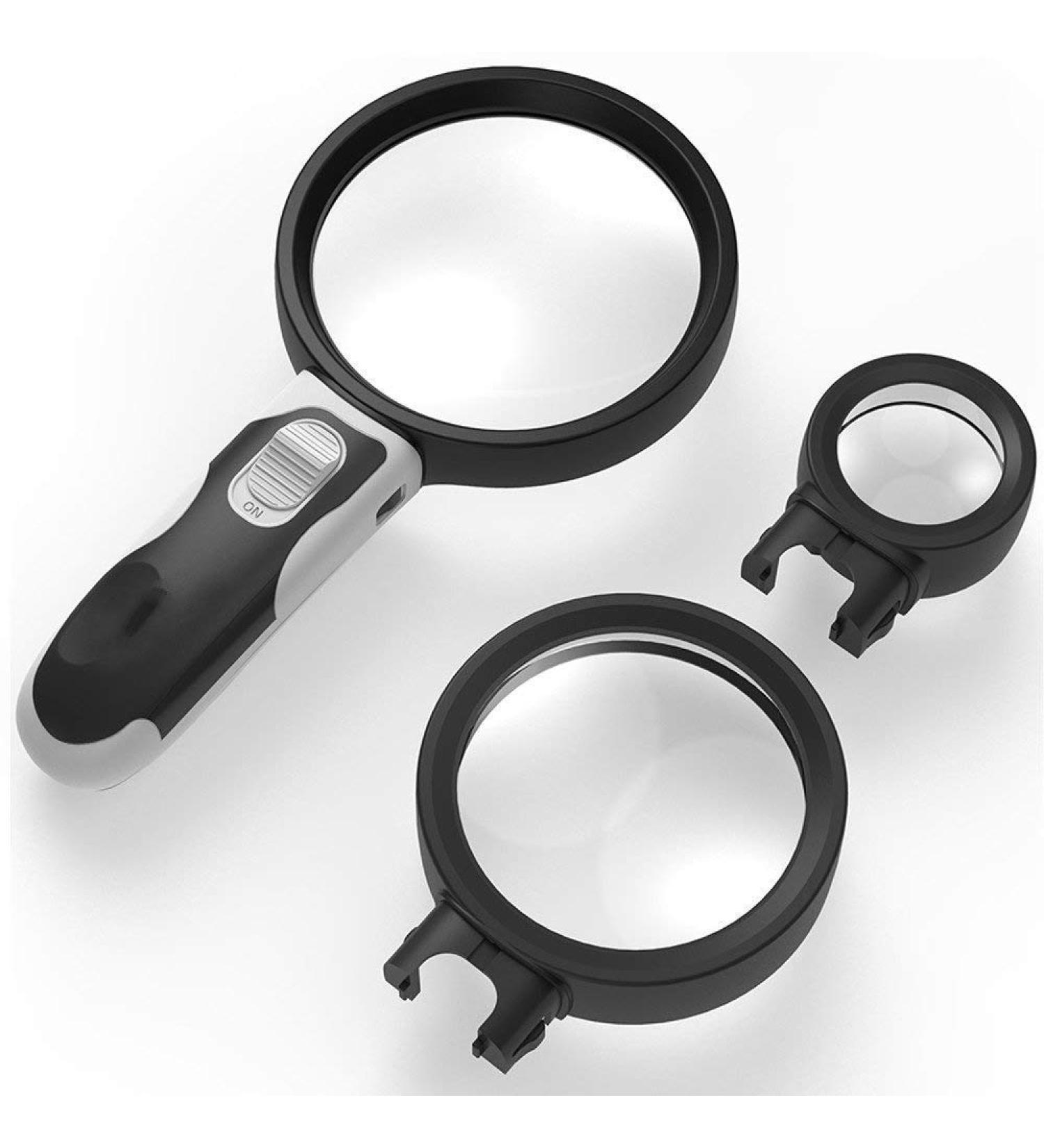 Glass with Light LED Hand-held Magnifier Portable 5.5-inch Super Lens - Easy for Mother and Father to Read Small Fonts 2X 4X 25x Lightweight Handheld Glass Made in China - Buy Online on GoSupps.com