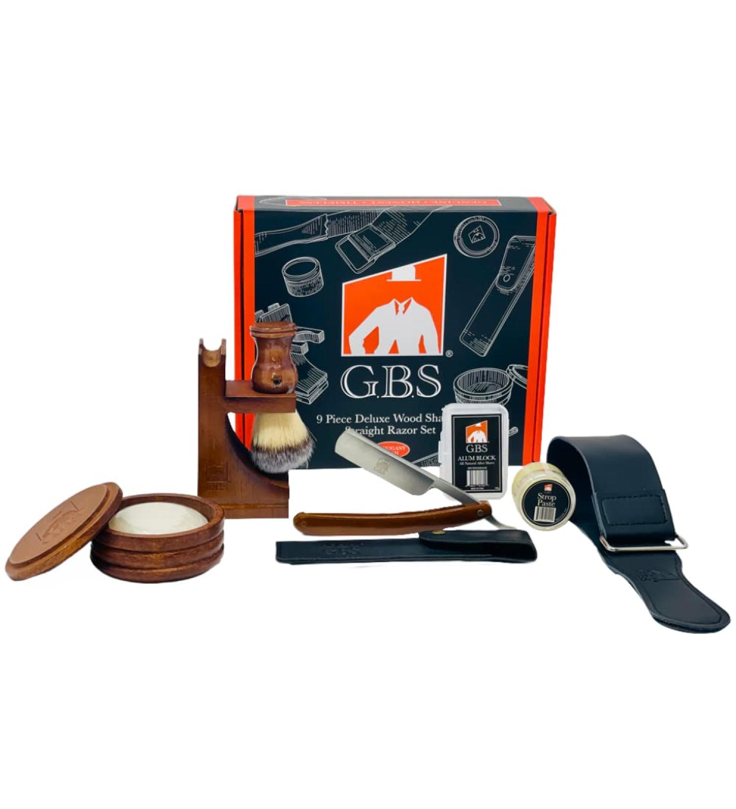 G.B.S Complete Men's Wood Shaving Set | Premium Wet Shaving Kit for a Smooth Shave - International Shipping Available - Buy Online on GoSupps.com