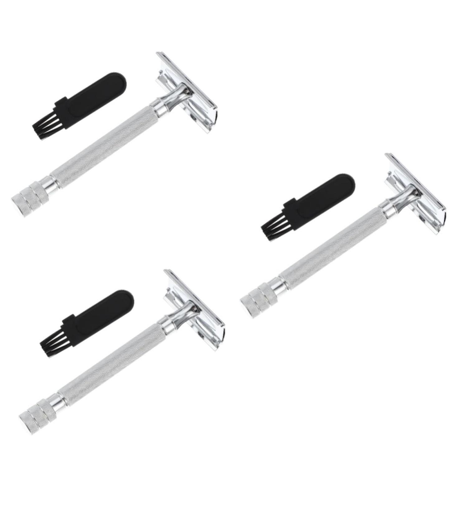 Rustproof Double Razor - 3-Pack Aluminum Alloy Traditional Beard Razors | Ideal for Smooth Shaving - Buy Online on GoSupps.com