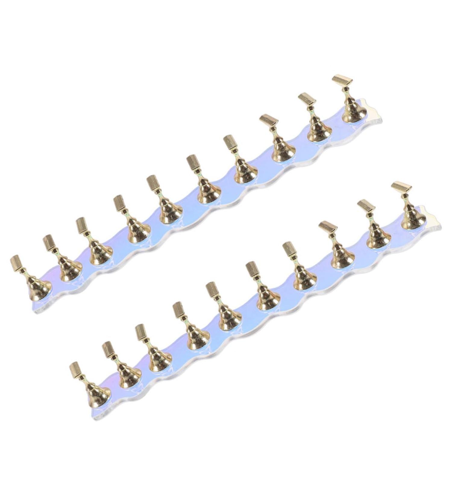 FOMIYES 2 Sets Fake Nails Nail Tools Press on False Nails Holder Nail Display Stand Nail Stands Press on Nail Holder Nail Holder for Painting Nails Base Piece Easel Metal Artificial - Buy Online on GoSupps.com