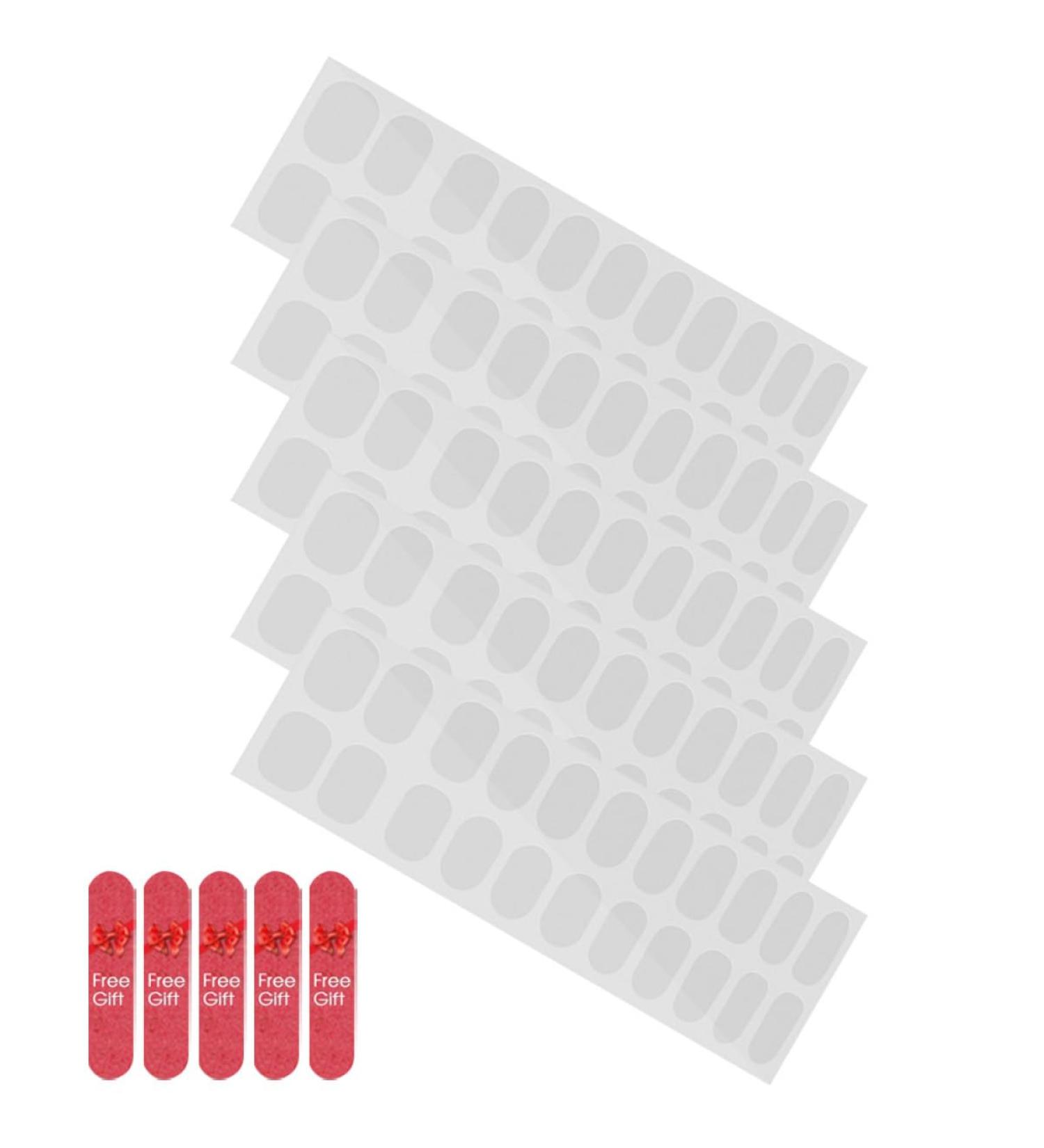 BIUDECO 5 Sheets Nail Stickers Polish Pops Nail Wraps French Manicure Nail Wraps Gel Nail Strips Semi Cured French Nail Sticker Transparent Stickers French Manicure Strips Gel Pedicure Kit - Buy Online on GoSupps.com