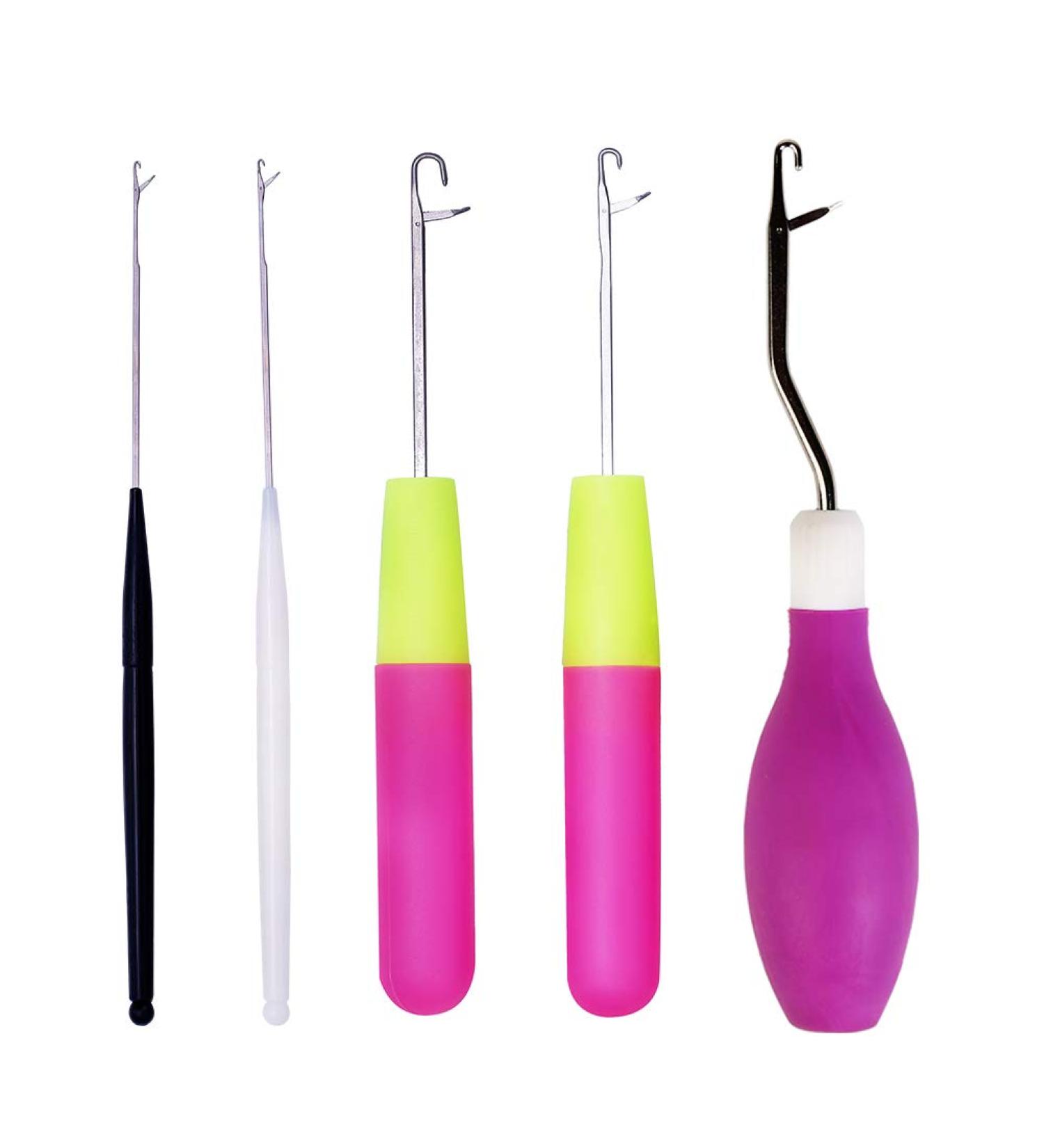 Latch Hook Crochet Needle Set - 5 Pieces Different Sizes for Carpet Making and Dreadlocks - Buy Online on GoSupps.com
