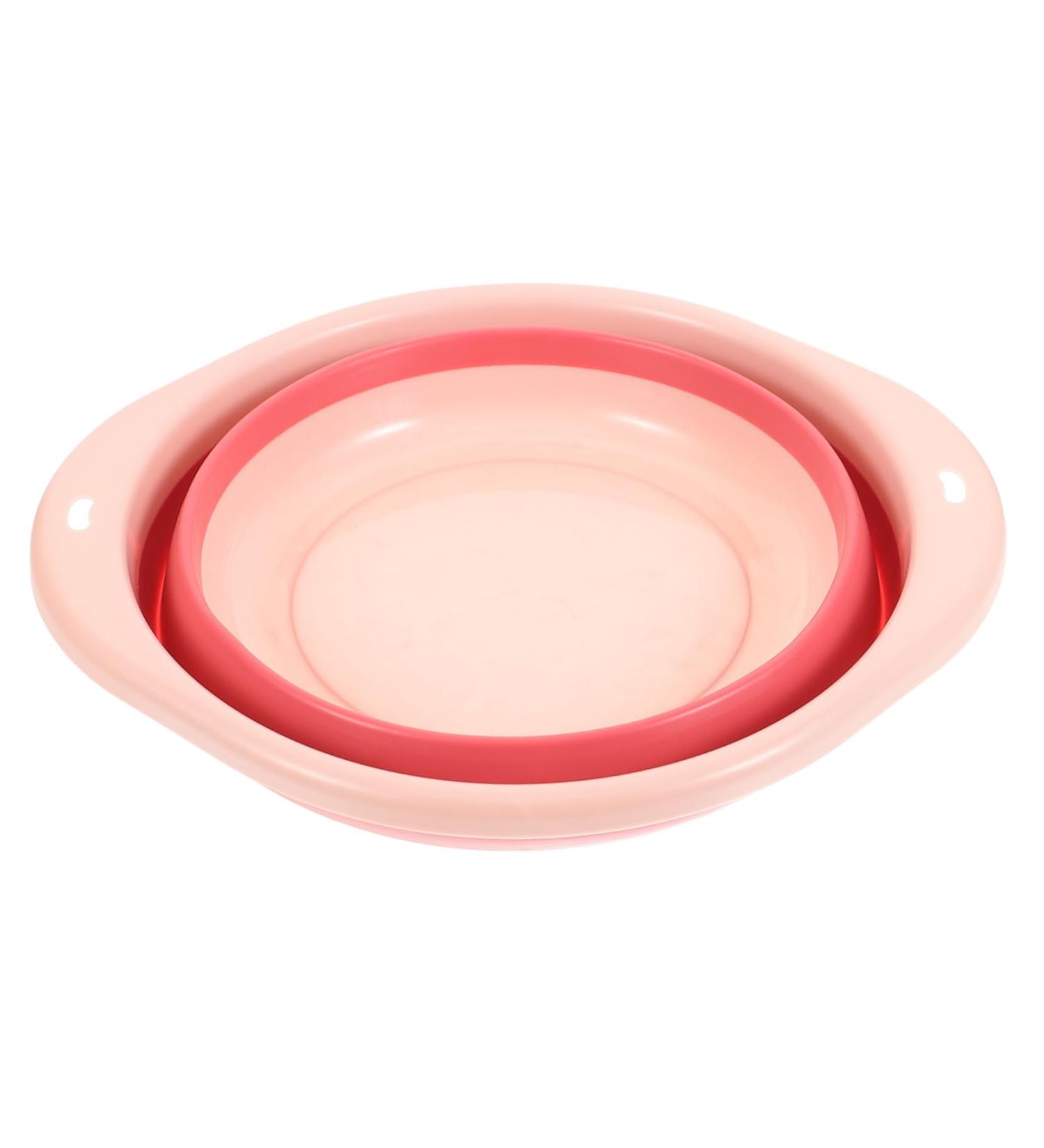 PLAFOPE 1pc Folding Washbasin Foldable Basin Foldable Washbasin Wash Basin Bathroom Basin Washing Basin Cleaning Basin for Home Bathroom Supply Portable Washbasin Dormitory Supply 32X32X12CM Pink - Buy Online on GoSupps.com