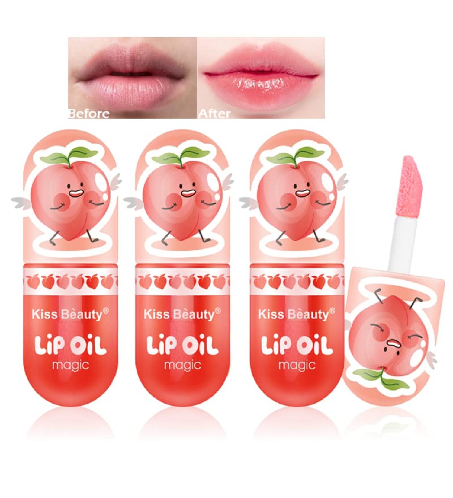 Mrettick 3-Pack Hydrating Lip Oil for Plumping & Moisturizing | Temperature Color Changing Tinted Gloss for Lip Care - Buy Online on GoSupps.com
