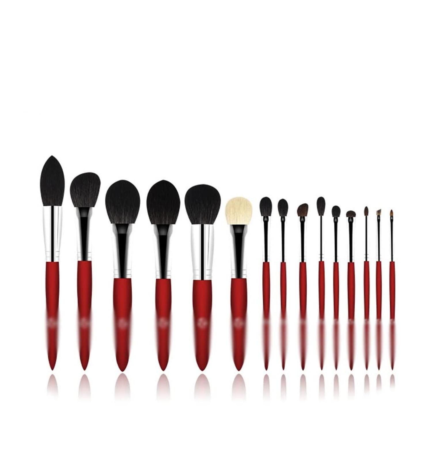 Professional 15-Piece Makeup Brush Set | Nylon & Wood Handle Beauty Tools - International Shipping Available - Buy Online on GoSupps.com