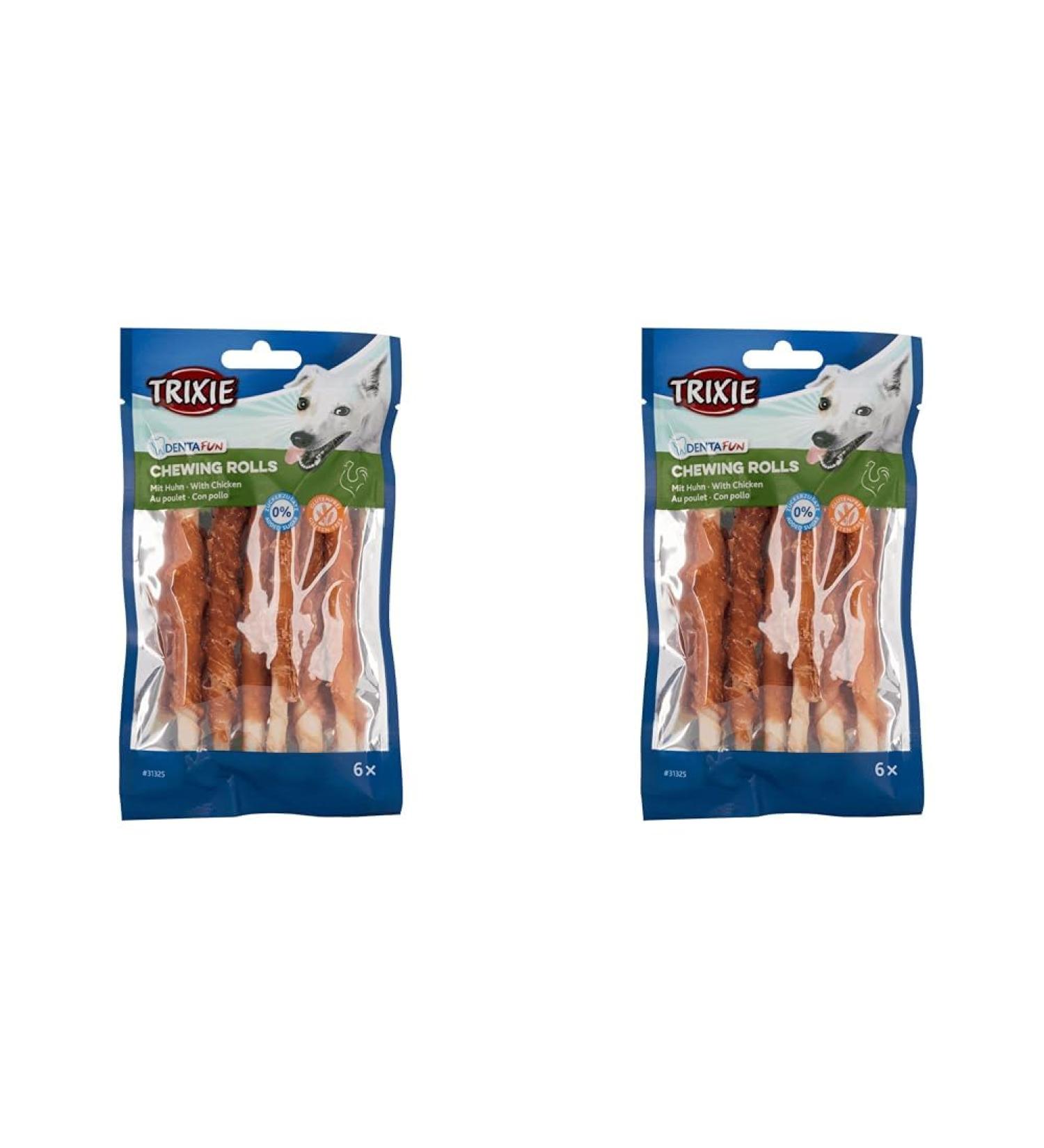 Buy Denta Fun Chicken Chewing Rolls - 12 cm 6 pcs/70 g (Pack of 2) for Healthy Chewing | International Shipping Available - Buy Online on GoSupps.com