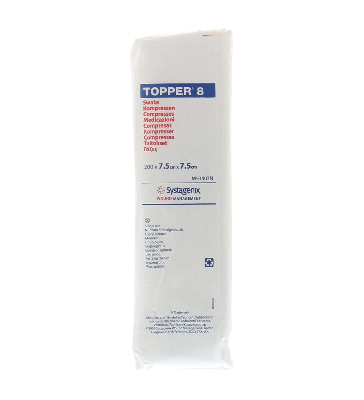 TOPPER 8 compression 7.5x7.5 cm non-sterile 200 pcs