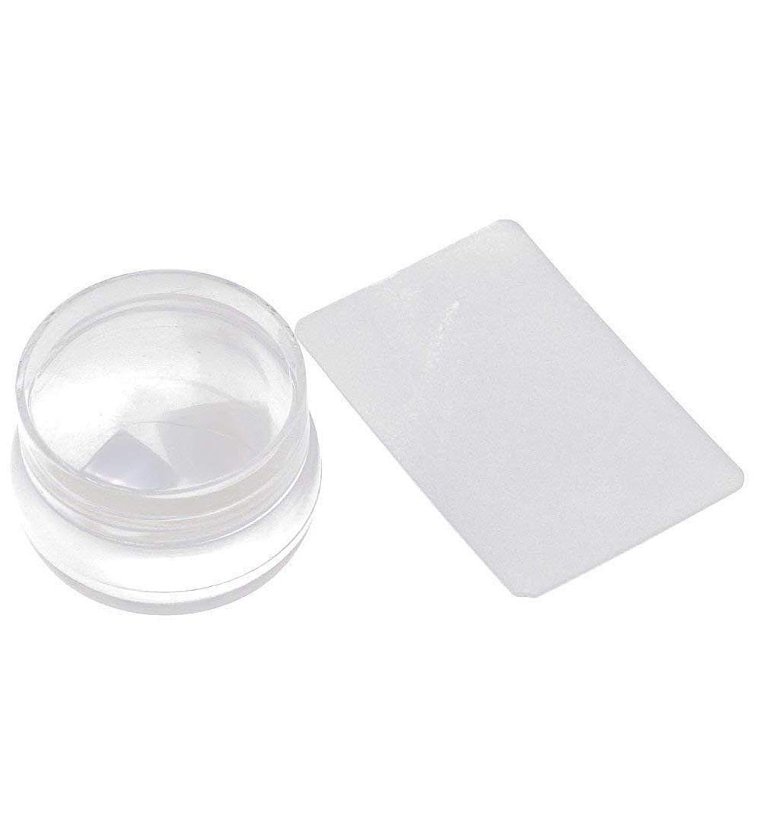 Hilai Clear Nail Stampers and Scraper Transparent Silicone Nail Art Stamping Template with Cap Manicure Nail Care Tool Nail Art Stamper Clear Silicone Jelly Stamper - Buy Online on GoSupps.com