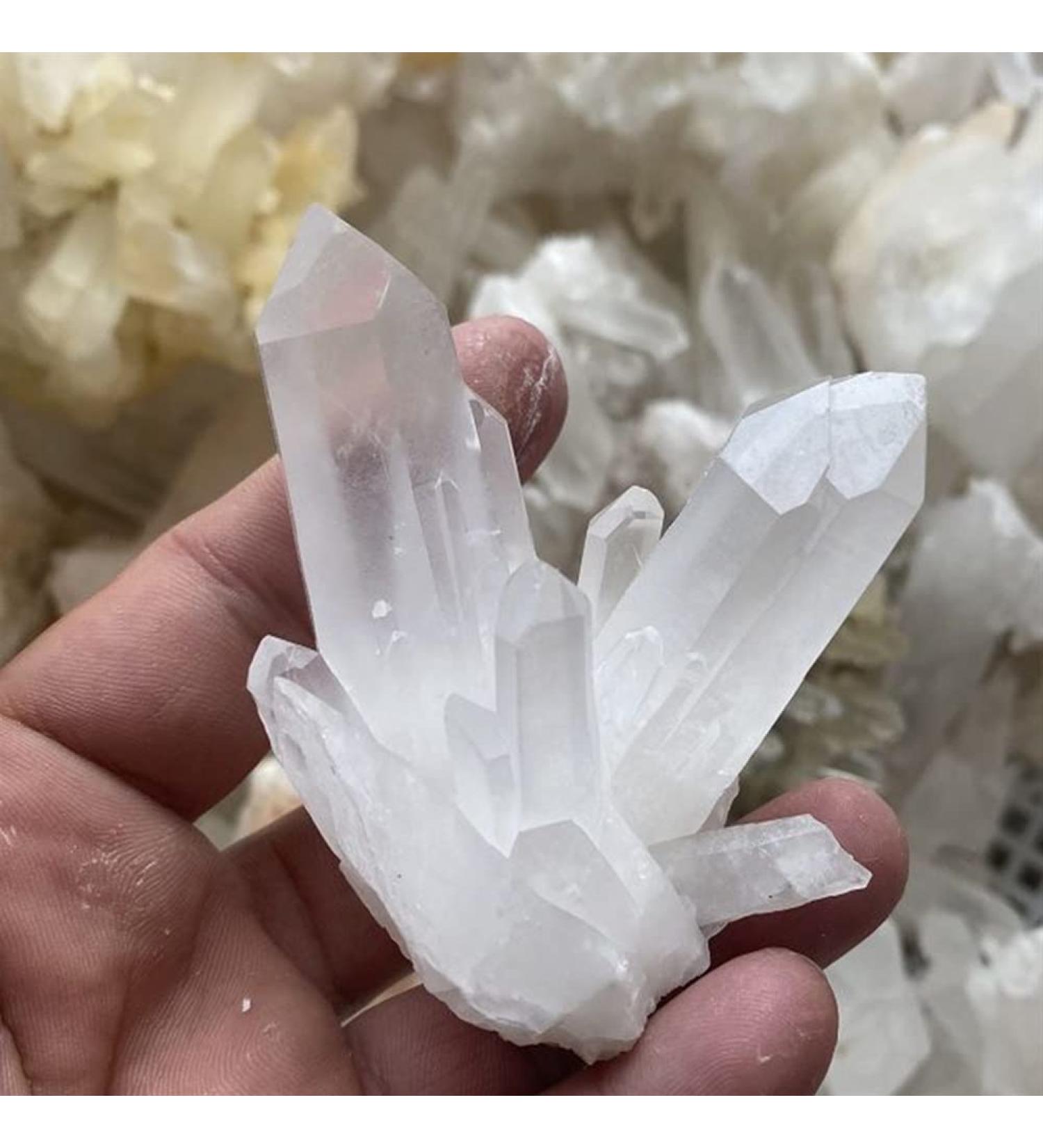 Home Decoration Natural Beautiful White Crystal Cluster Clear Quartz Raw Ore Crystals Point Specimen Home Decor Crafts Ornaments Stones Crystal (Size : 60-70g) - Buy Online on GoSupps.com