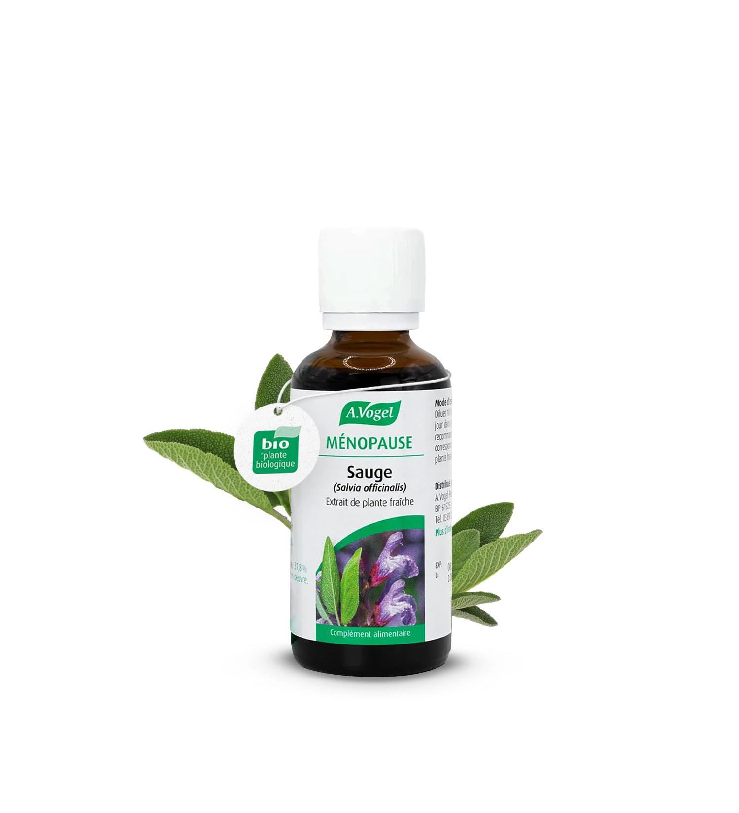 A.VOGEL Dietary Supplement for Women Menopause Treatment Fights Hot Flashes Abdominal Pain & Mood Swings Organic Fresh Plant Extract Sage 50 ml - Buy Online on GoSupps.com