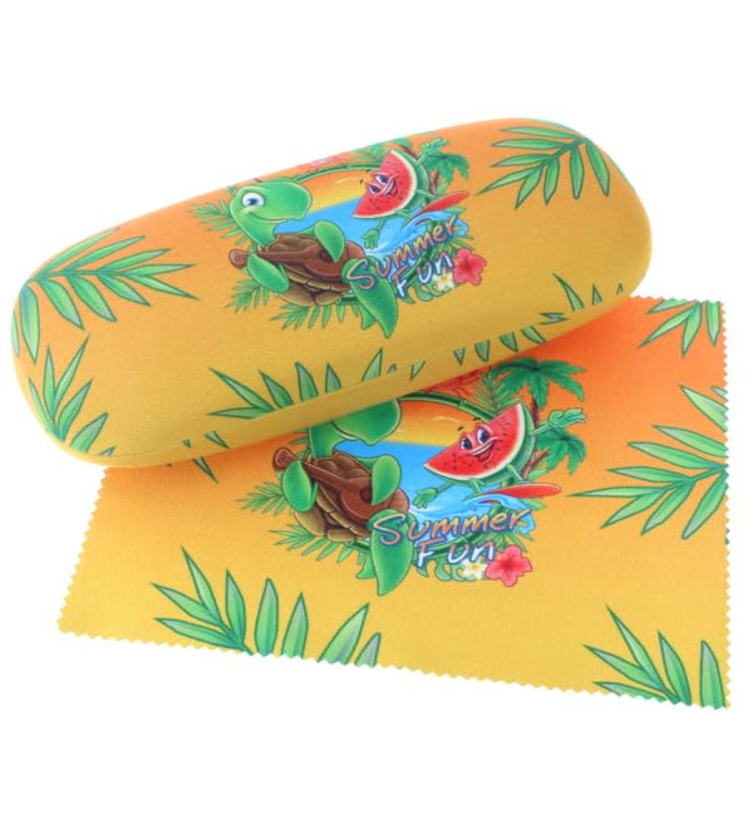 Paule & Knopf Orange Turtle Motif Hard Case | Matching Microfibre Cloth - International Shipping Available - Buy Online on GoSupps.com