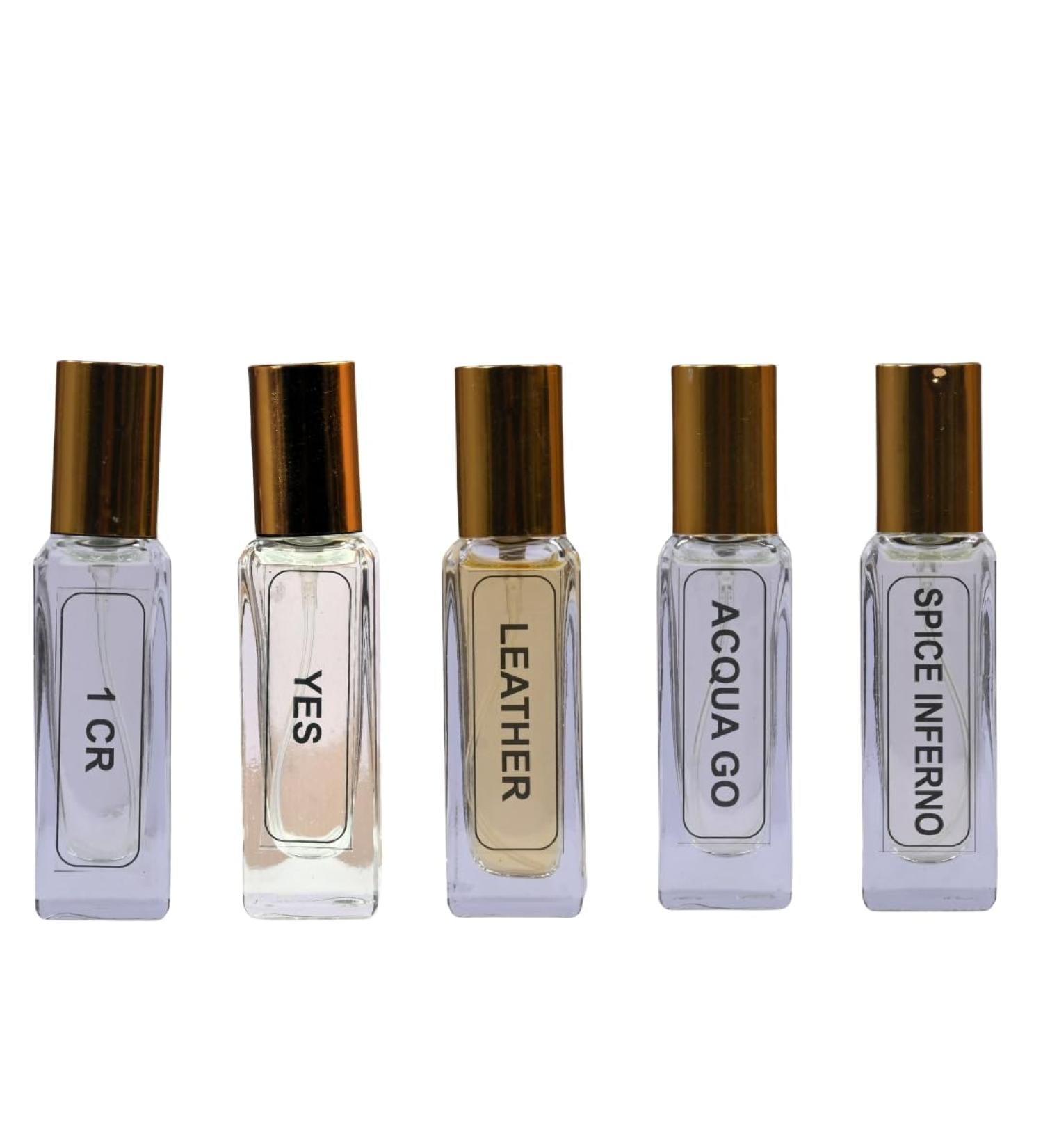 1Cr Yes Leather Acqua Go Spice Inferno| Luxury Eau De Perfume| 5x20ML Set (100ML)| 35% Concentration Oil Perfume| Luxury Perfume For Mens| 8HR Long Lasting| Best Perfume Set - Buy Online on GoSupps.com