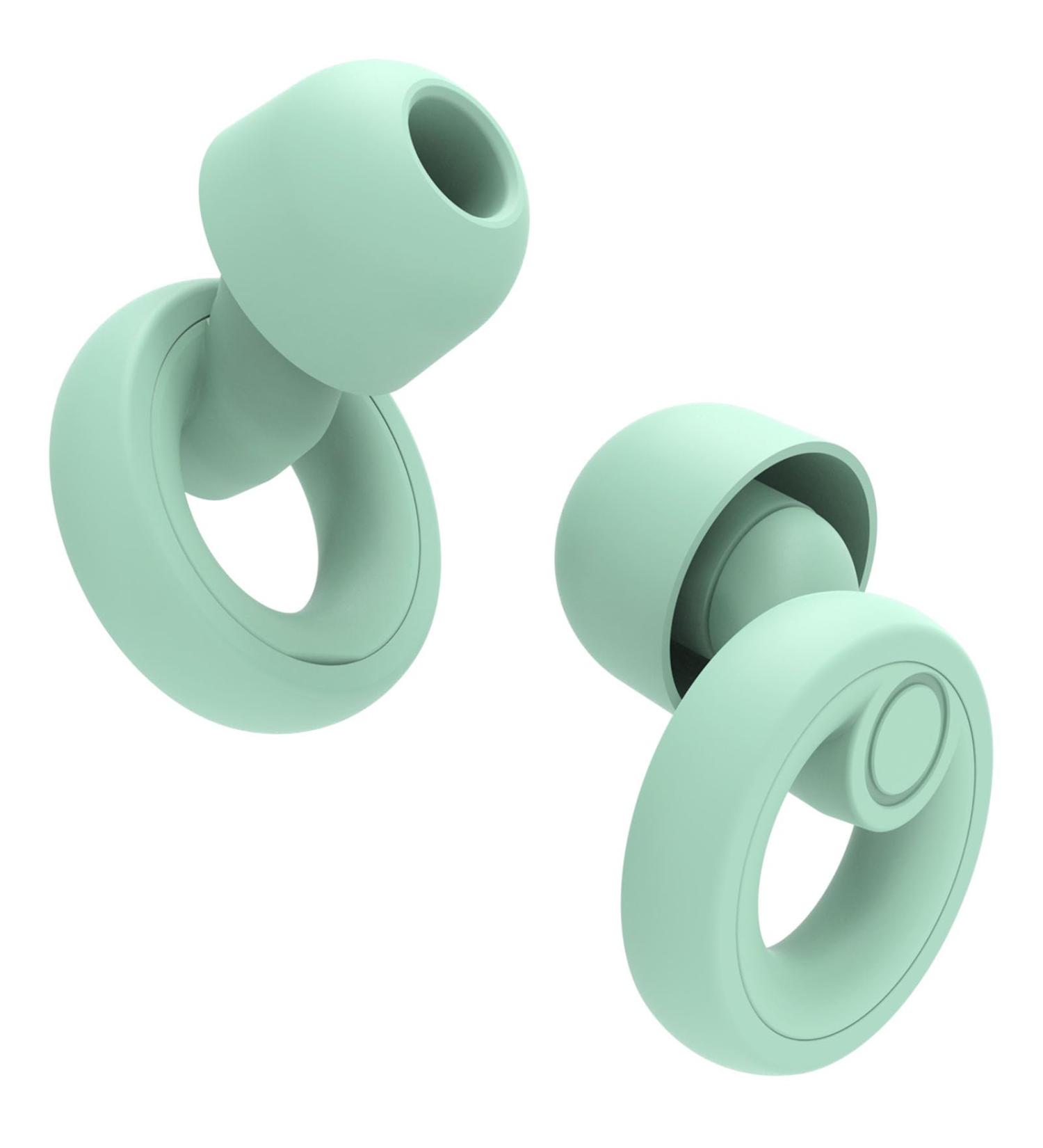 Jayine Reusable Soft Silicone Earplugs for Sleeping | Hearing Protection SNR 30dB | Snoring Work Study & Travel | Available in XS/M/L - Green - Buy Online on GoSupps.com