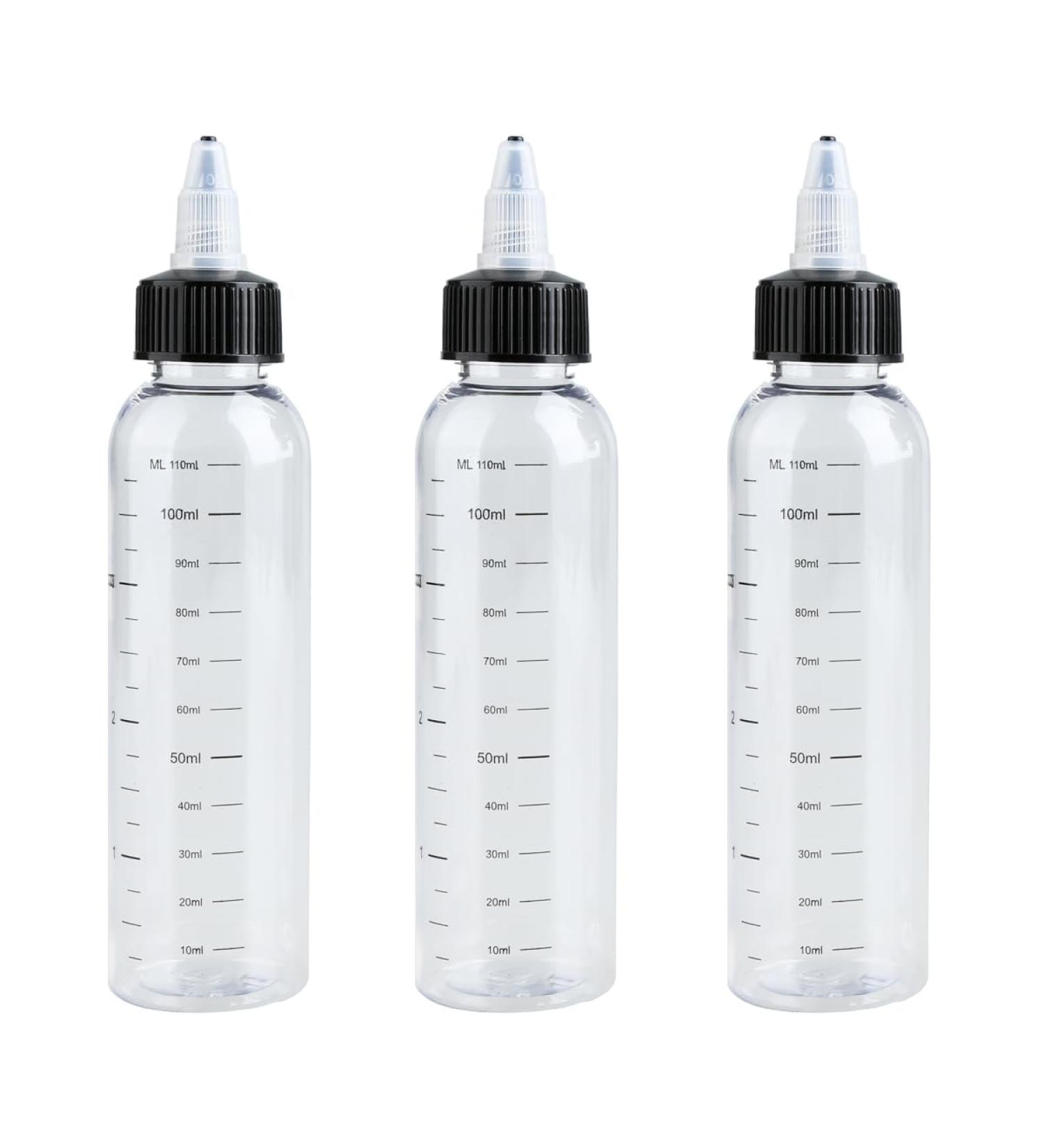 Thyonta 3 Pack 120ml Color Graduated Oil Applicator Bottles with Pouring Spout for Hair Salons and Barber Shops - Buy Online on GoSupps.com