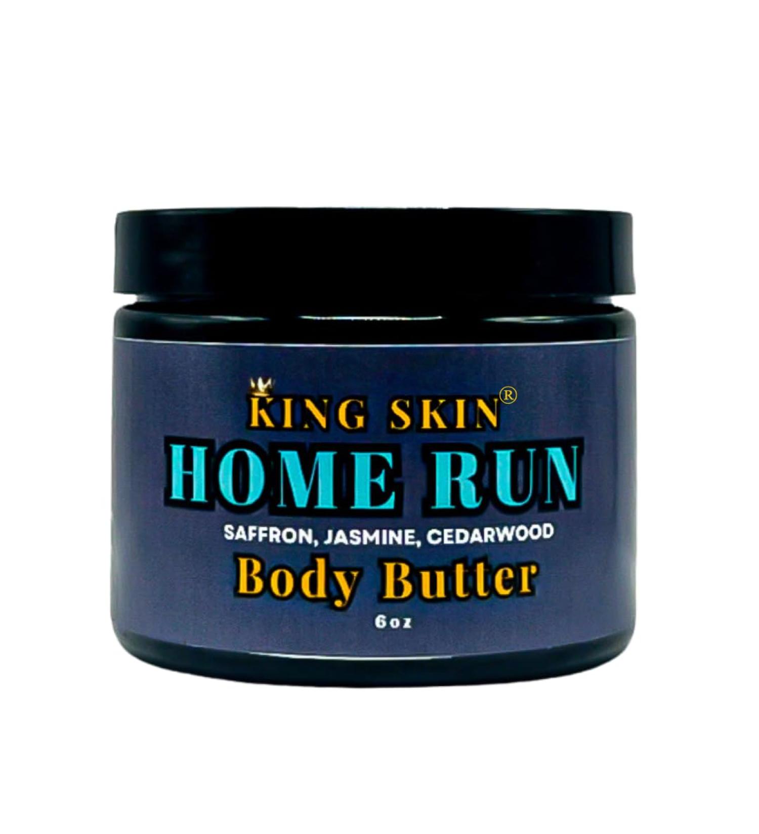 KING SKIN Home Run Body Butter I Infused with Fine Fresh Fragrance with notes of Saffron Jasmine & Cedarwood I Packed with Shea Butter & Avocado I Long Lasting Deep Hydration for Men I 6 oz - Buy Online on GoSupps.com