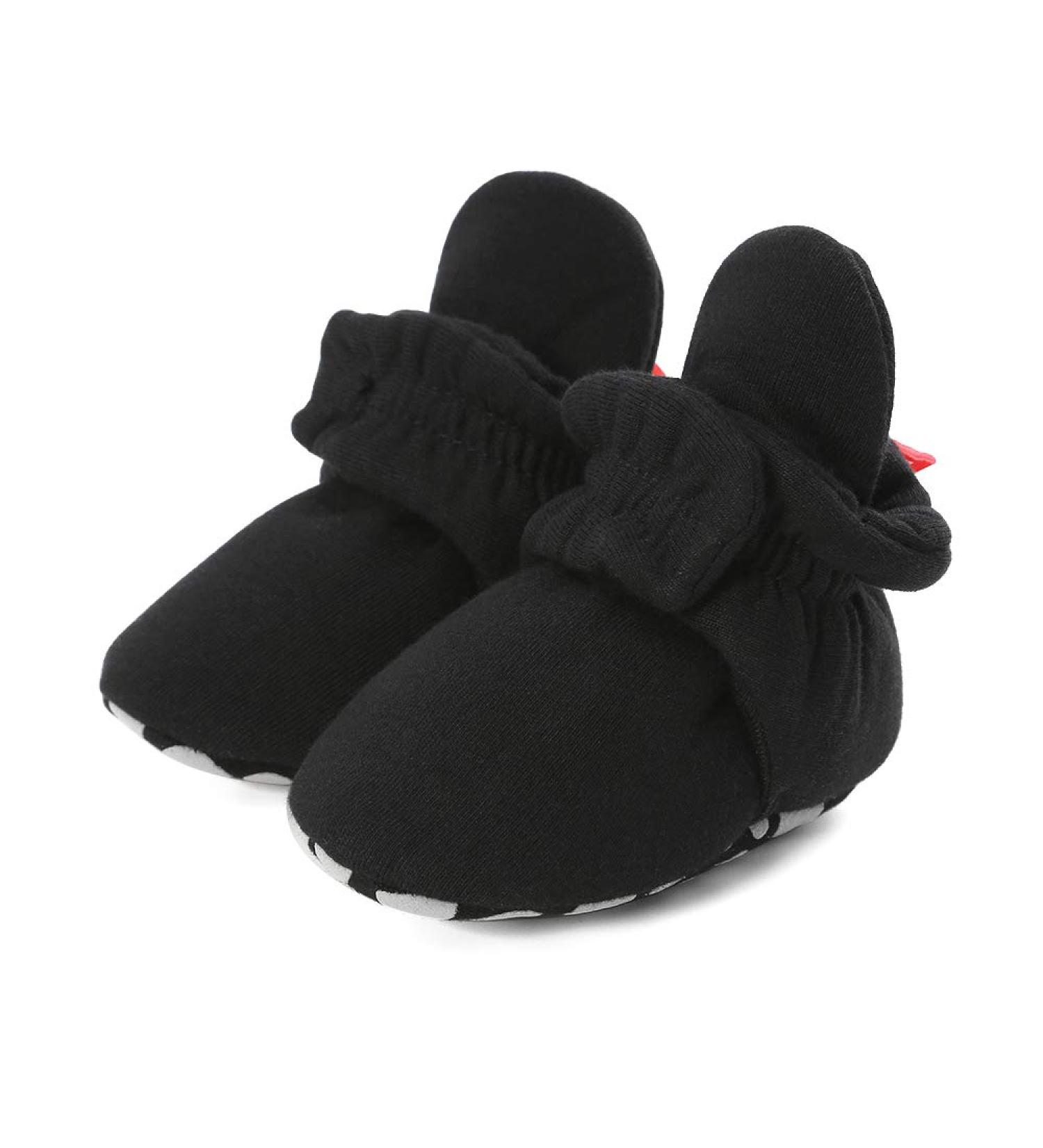 LACOFIA Baby Anti-Slip Soft Sole Slipper Booties - Infant Winter Crib Shoes (0-6 Months, Black) - Buy Online on GoSupps.com