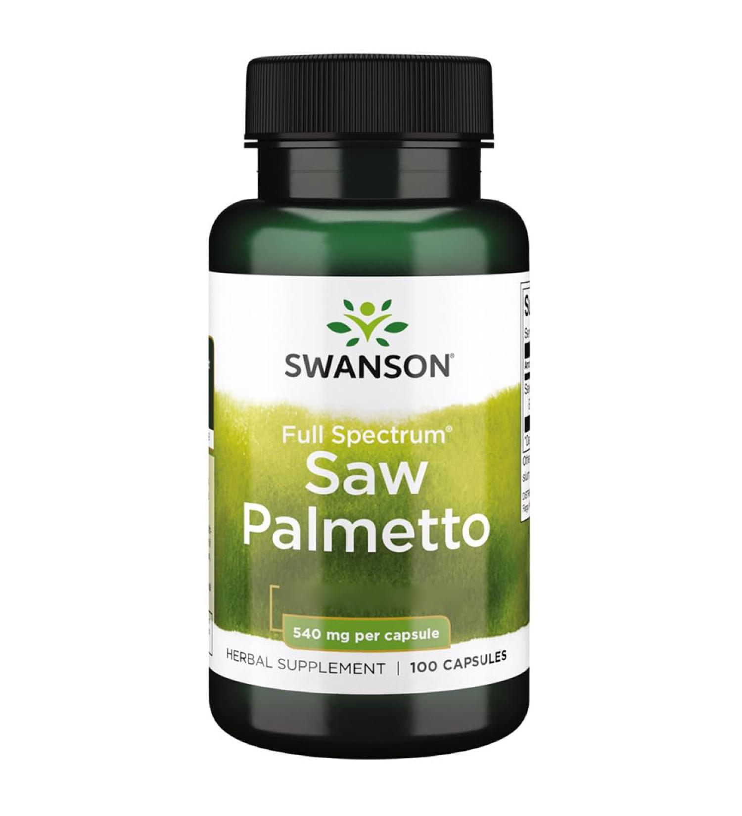 Swanson Saw Palmetto 540mg - High Dosage 100 Soy Free Gluten Free Non-GMO Capsules - Laboratory Tested for Optimal Health - Buy Online on GoSupps.com