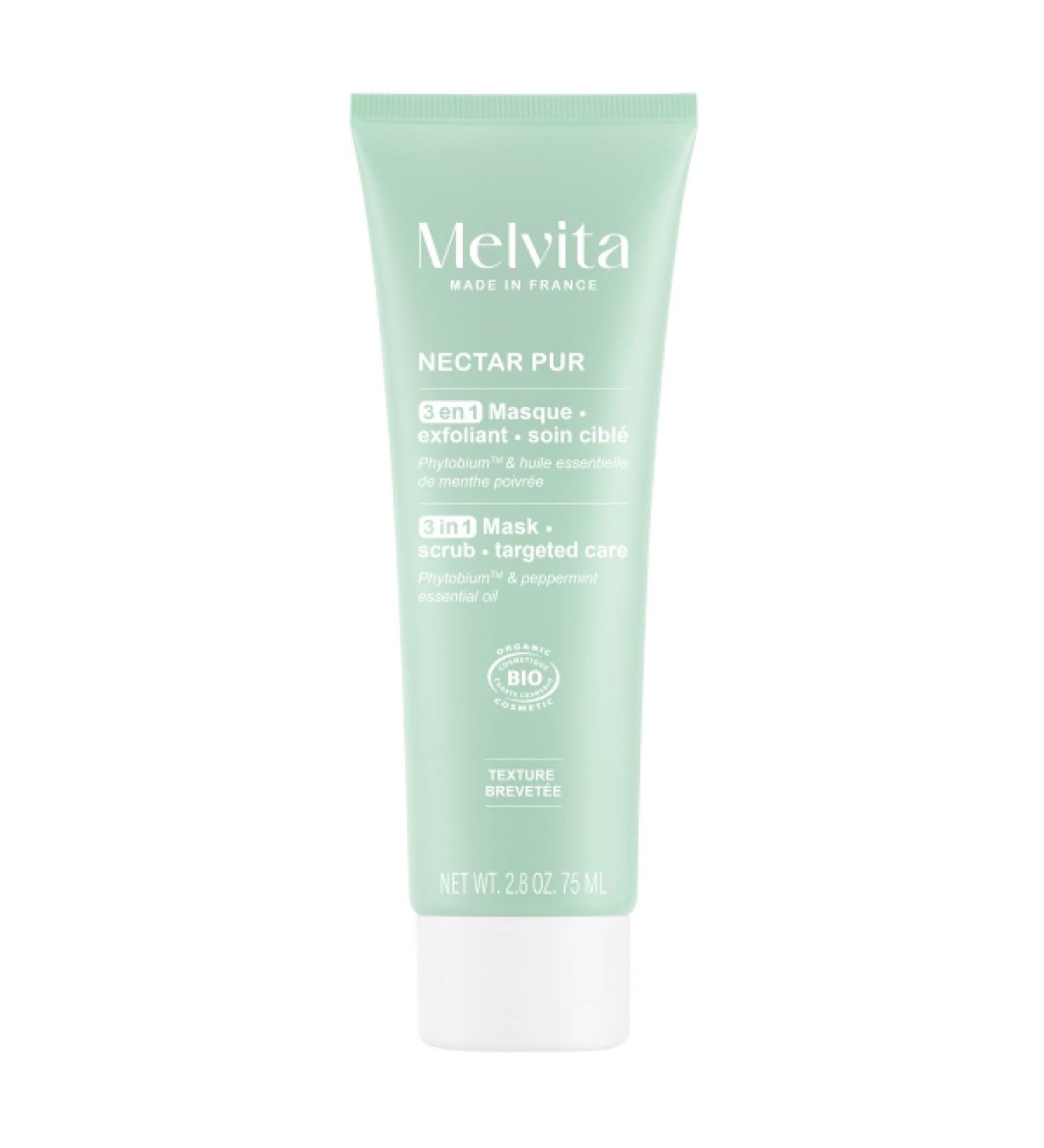  Melvita Melvita - 3-in-1 Exfoliating Mask - Pure Nectar - Combination to Oily Skin - Clay-like Texture - Blemishes - Clear and Mattified Skin - 75 ml - Buy Online on GoSupps.com