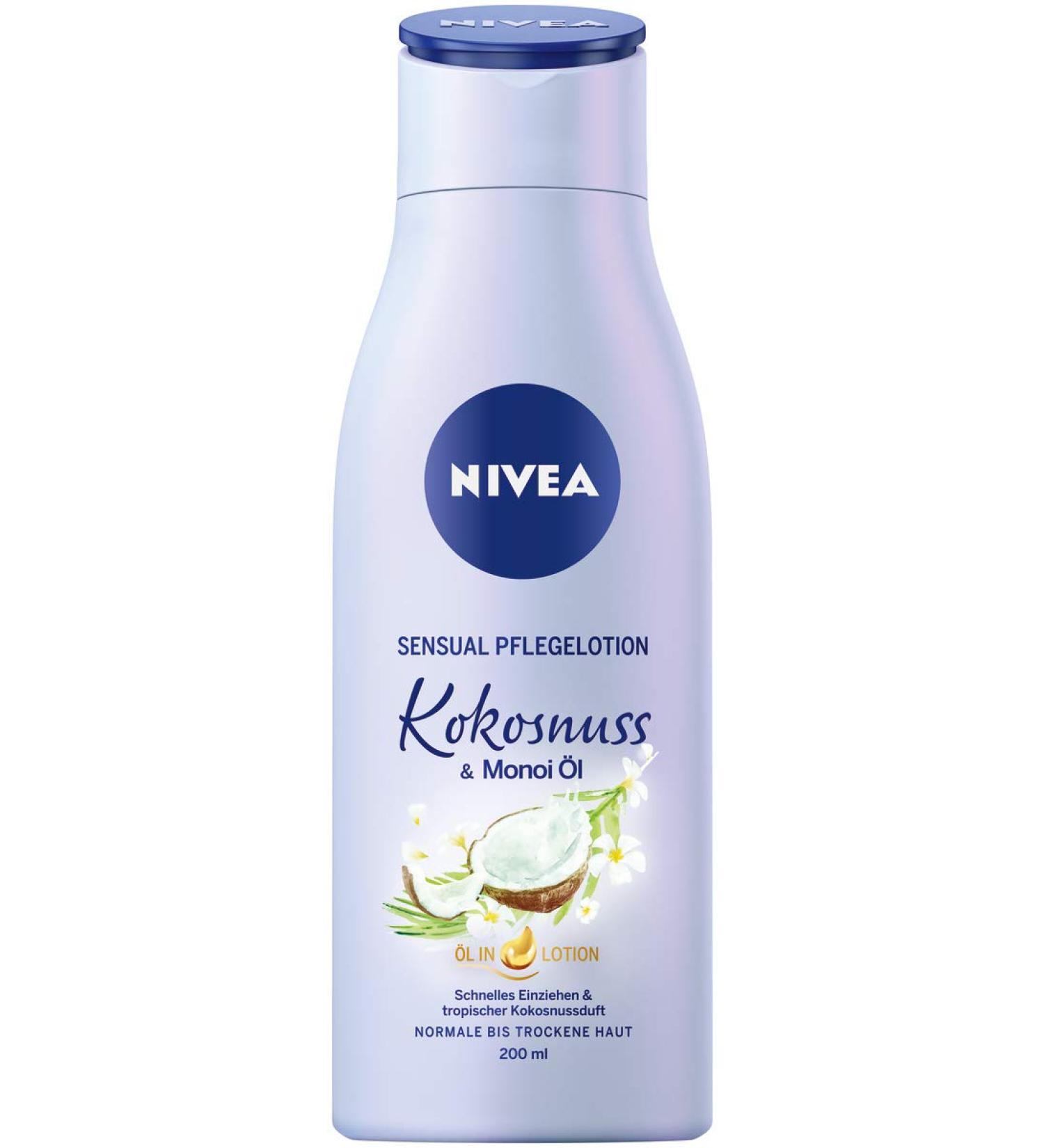 Nivea Body Sensual Care Lotion Coconut & Monoi Oil 6-Pack | 24h Moisture & Fast-Absorbing Body Cream (6 x 200ml) - Buy Online on GoSupps.com