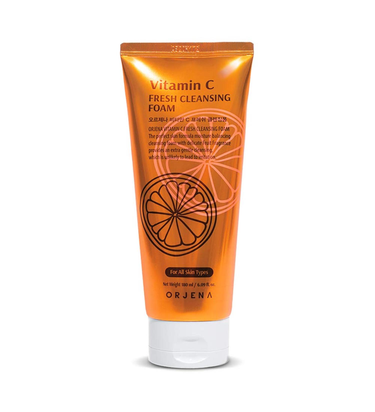 OJRN ORJENA Fresh Cleansing Foam Gentle Daily Facial Cleanser Rich Foam Cleanse 180ml (6.09 fl oz) (Vitamin) - Buy Online on GoSupps.com