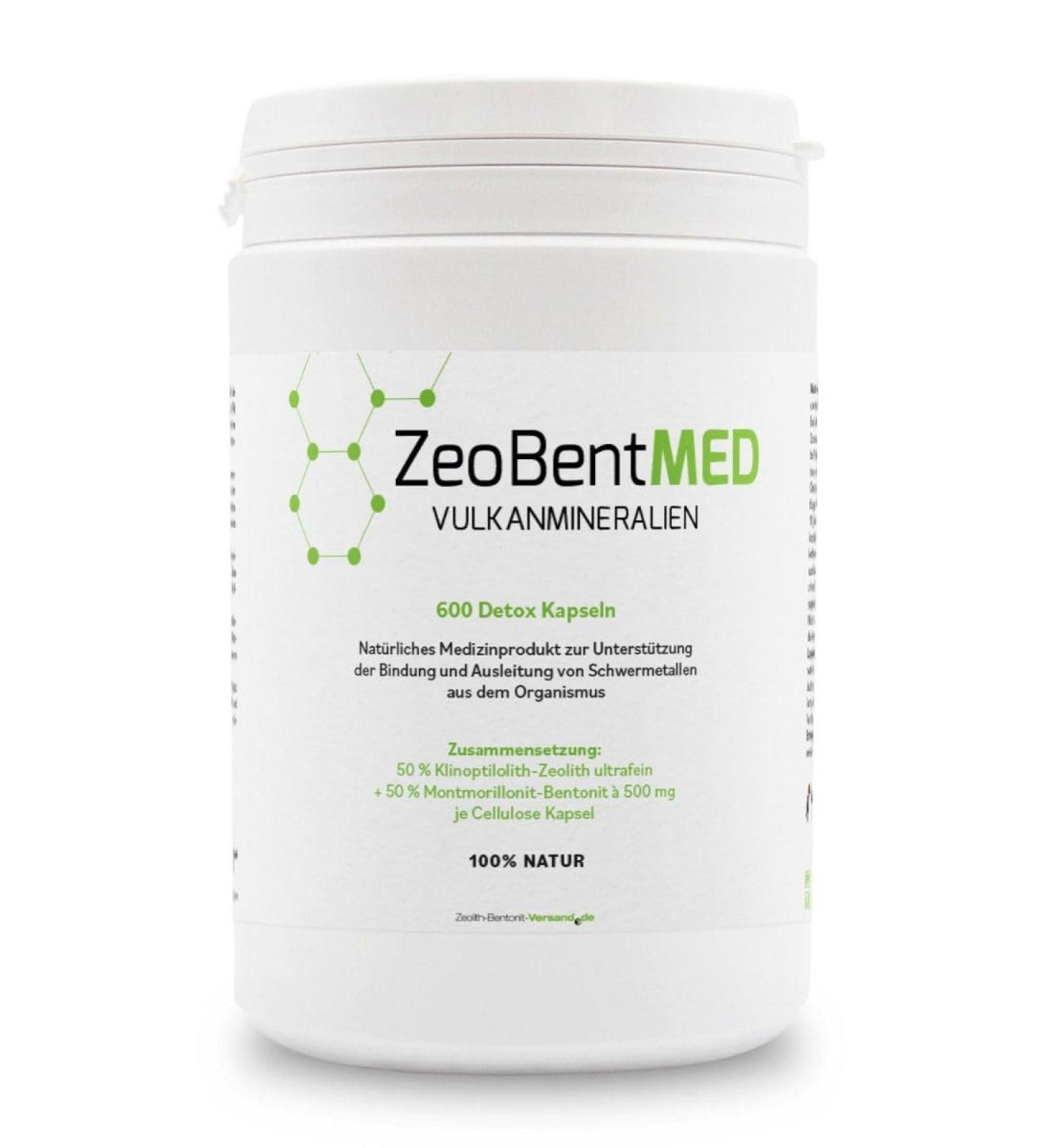 Zeobent Med 600 Detox Capsules - High-Dose Zeolite Clinoptilolite for Heavy Metal Detox Pharmacy Quality 100% Pure Zeolith Bentonite 600 Pieces International Shipping Available - Buy Online on GoSupps.com