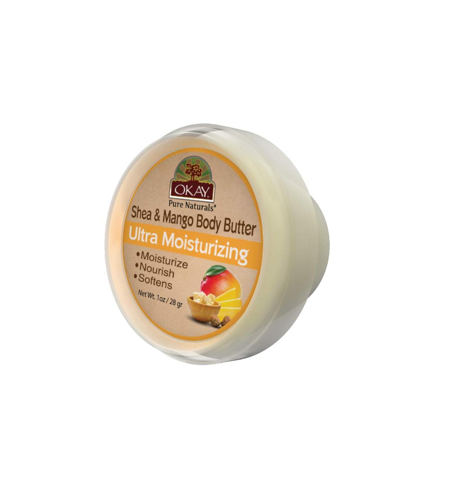 Buy OKAY Shea and Mango Body Butter 1oz - Nourishing Moisturizer for Soft Skin - International Shipping Available - Buy Online on GoSupps.com