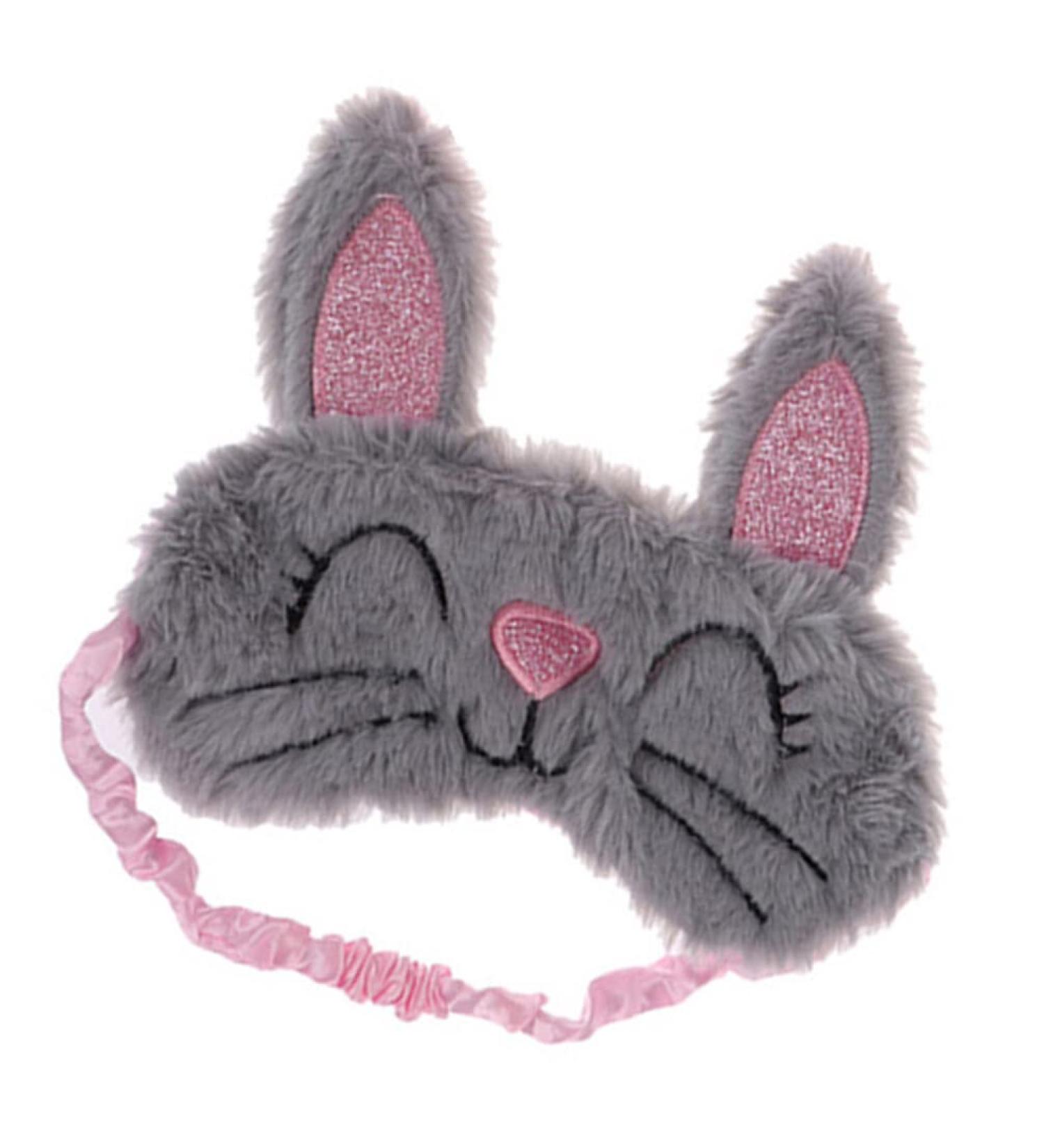 2pc Cartoon Eyepatch Masks - Cute Animal Design for Girls, Women - Plush Rabbit Eye Cover for Sleep and Shade - Grey - Buy Online on GoSupps.com