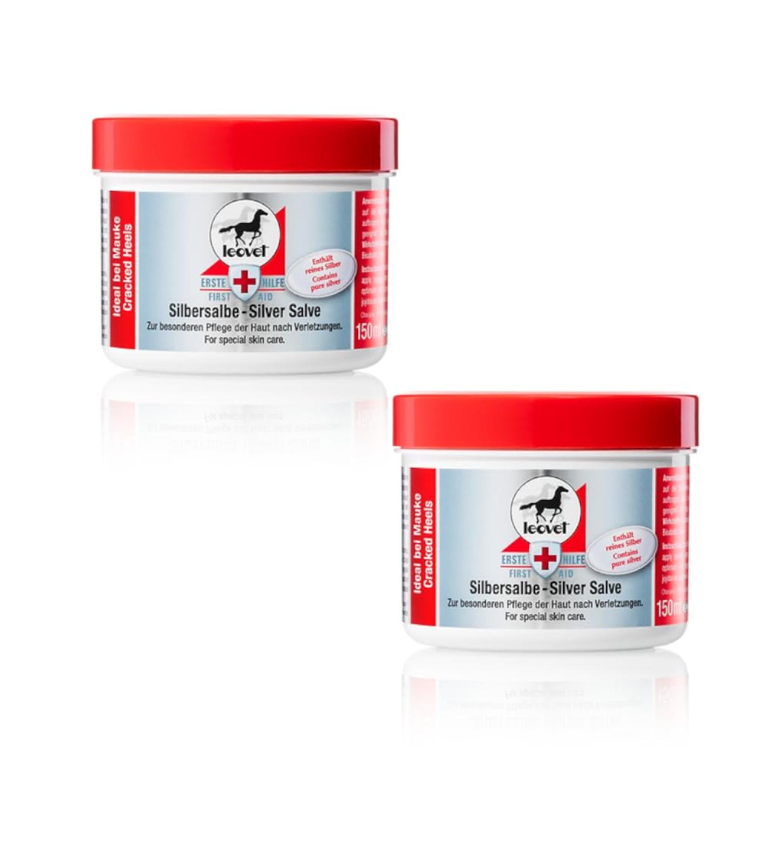 Leovet First Aid Silver Ointment Double Pack | 2 x 150 ml | Skin Care After Injuries | Ideal for Mauke Treatment - Buy Online on GoSupps.com