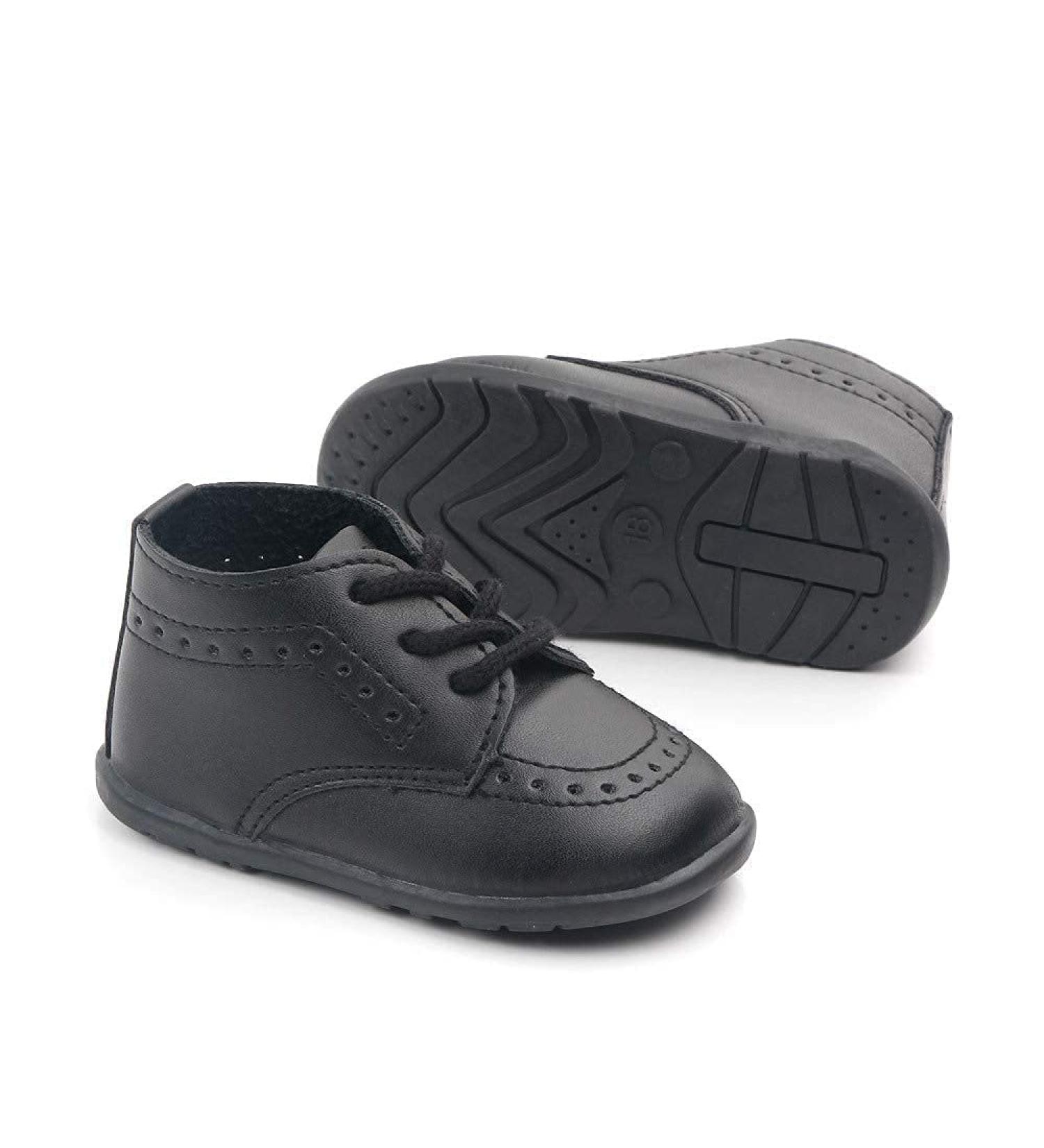 PU Leather Baby Loafers Brogue Oxford Dress Shoes | 18-24 Months | Black - Buy Online on GoSupps.com