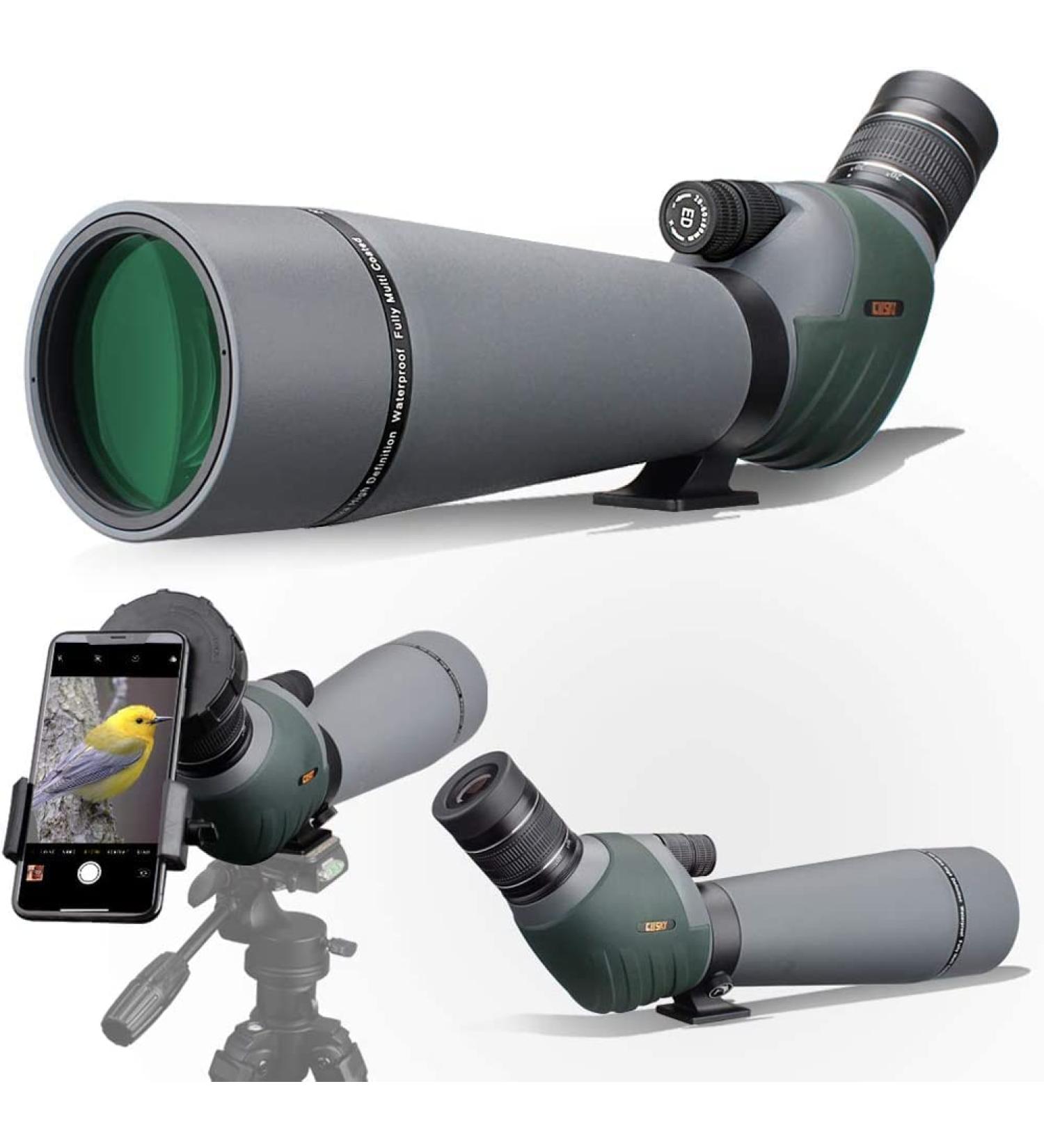Gosky 20-60x80 Dual Focusing ED Spotting Scope with Smartphone Adapter | Ultra HD Optics for Bird Watching, Hunting, Astronomy | Includes Carrying Case - Buy Online on GoSupps.com