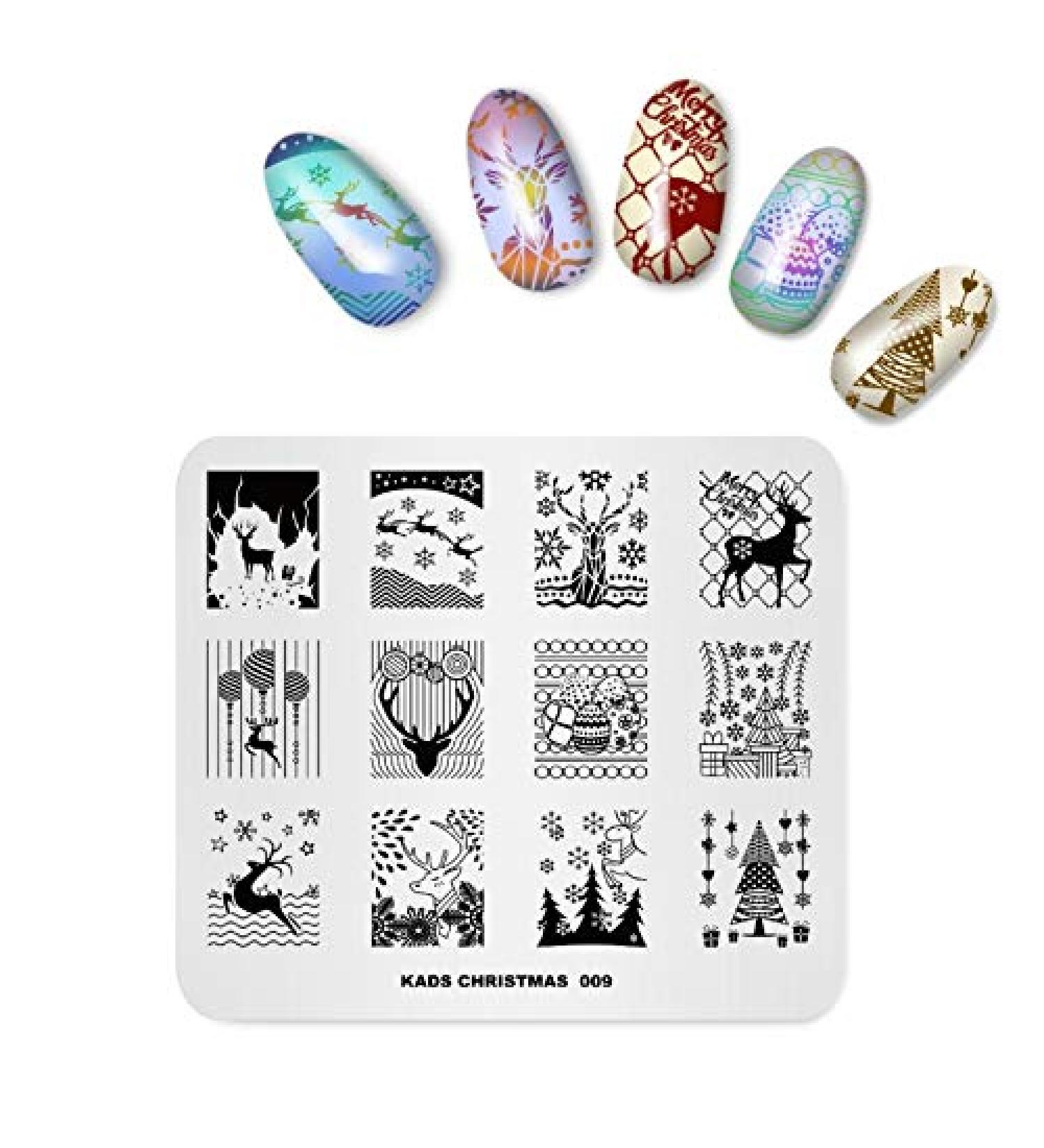 Christmas Winter Elk Stamping Plate for DIY Nail Art - CH009 - Buy Online on GoSupps.com