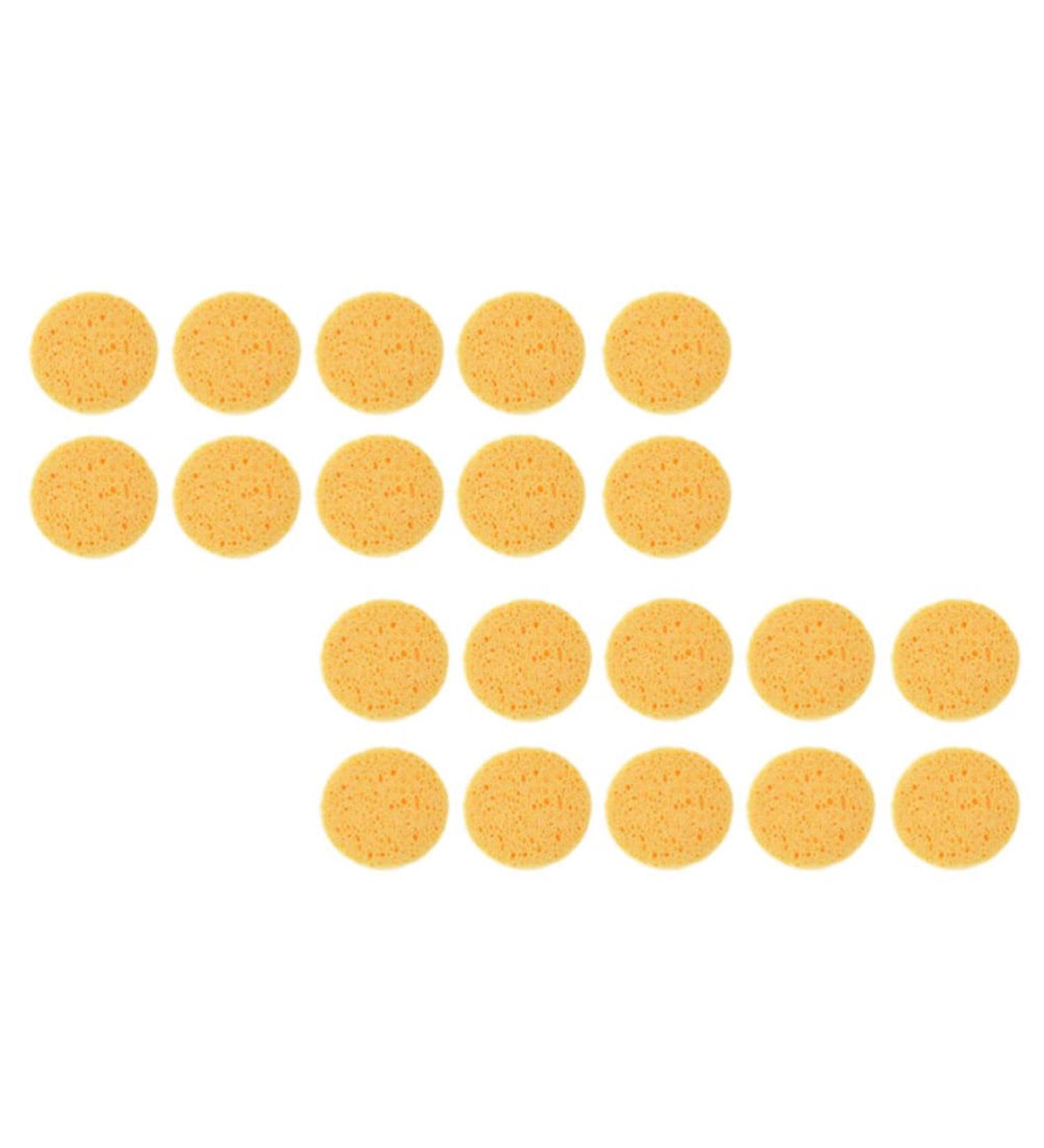 Beaupretty 60pcs Wood Pulp Sponge Puff - Round Facial Sponges for Makeup Removal & Pore Cleaning | Cellulose Cotton Pads for Face Massage - Buy Online on GoSupps.com