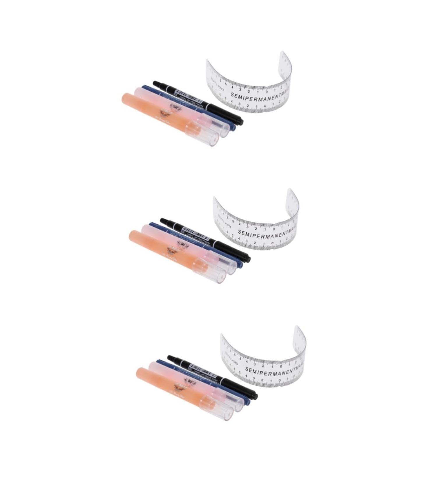 Hemoton 3pcs Microblading Oil Eyebrow Permanent Pen Ladies Kit for Ruler Marker Eraser Makeup Wmtz_ - Buy Online on GoSupps.com