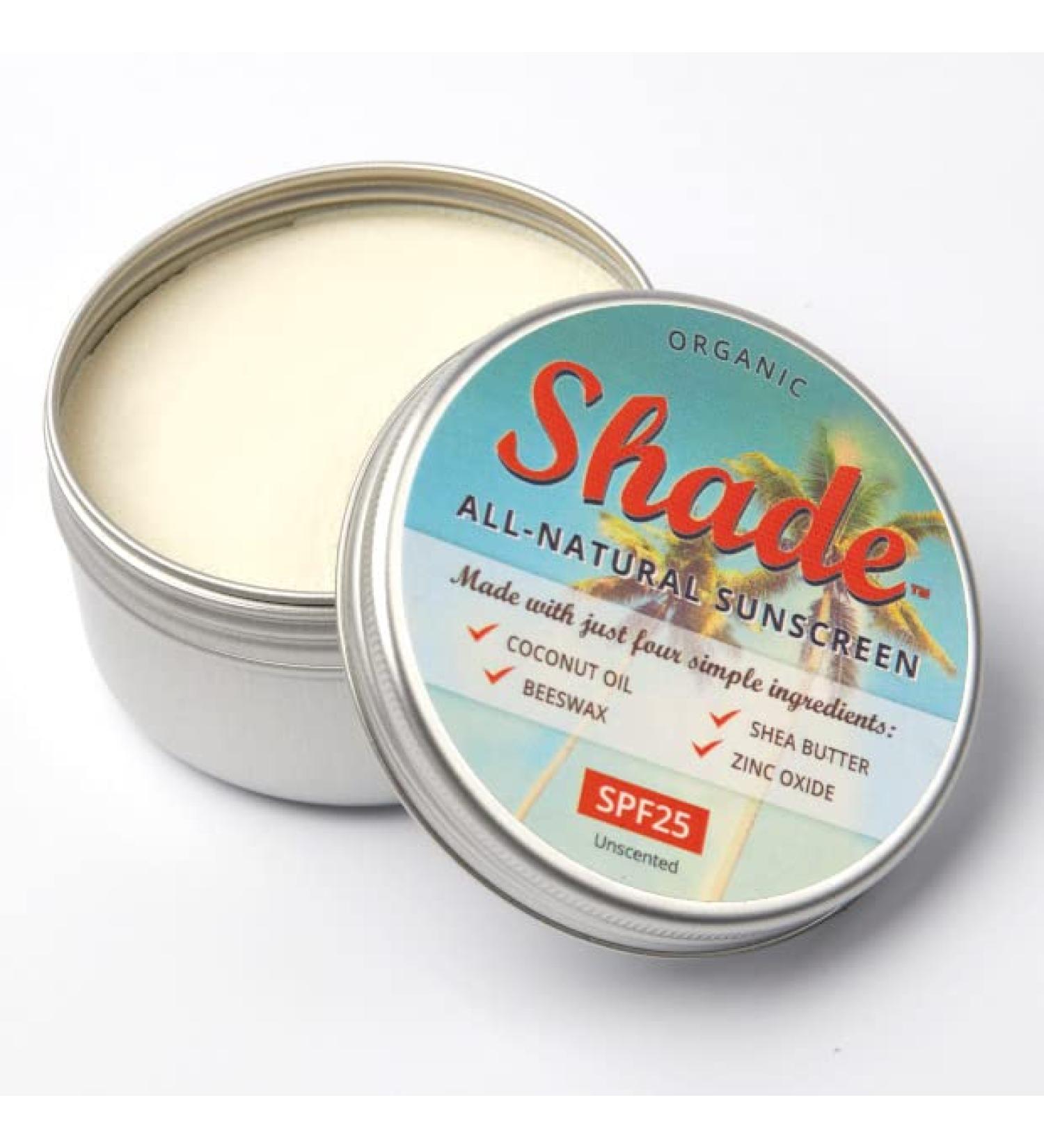 Shade All-Natural SPF25 Unscented Sunscreen 100ml - Mineral-Based, 4 Ingredients (Pack of 1) - Buy Online on GoSupps.com