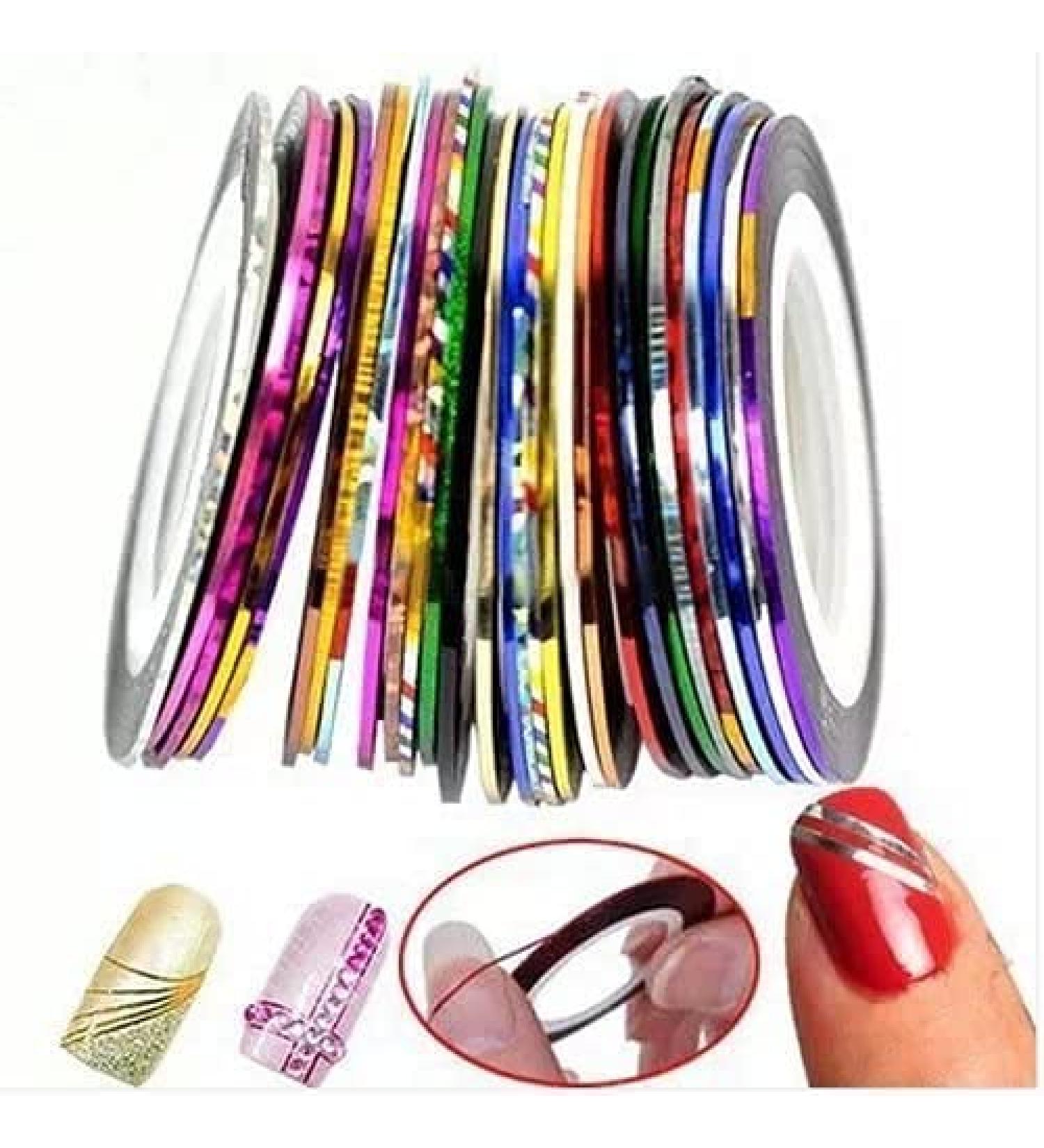 Goliton 32 Mixed Colors Striping Tape for Nail Art - DIY Decoration Rolls - Buy Online on GoSupps.com