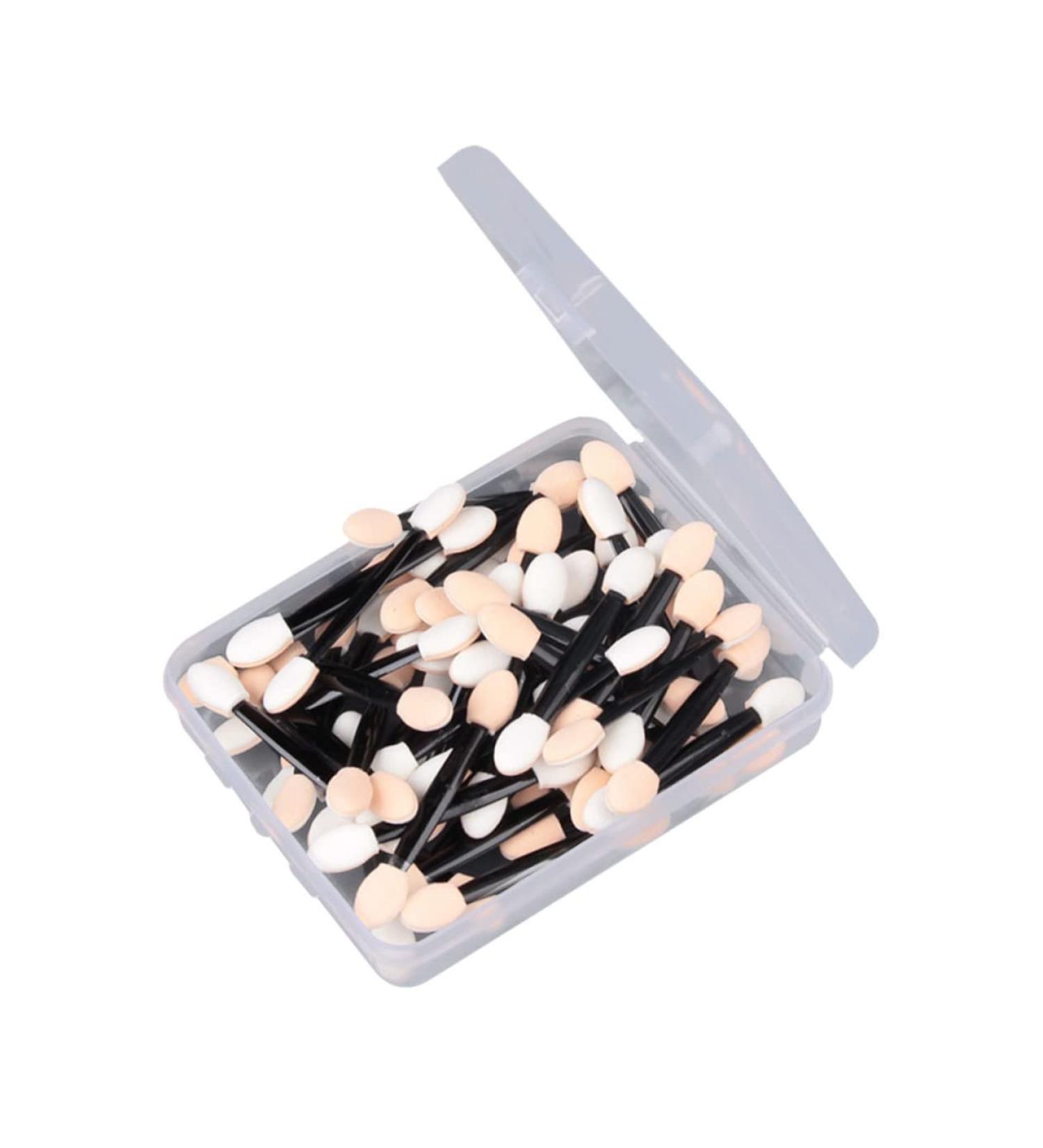 POPETPOP Dual Sided Eyeshadow Brush 50 Pcs Sponge Makeup Applicator Disposable Eye Makeup Applicators Cosmetic Eye Shadow Stick Size 1 Black - Buy Online on GoSupps.com