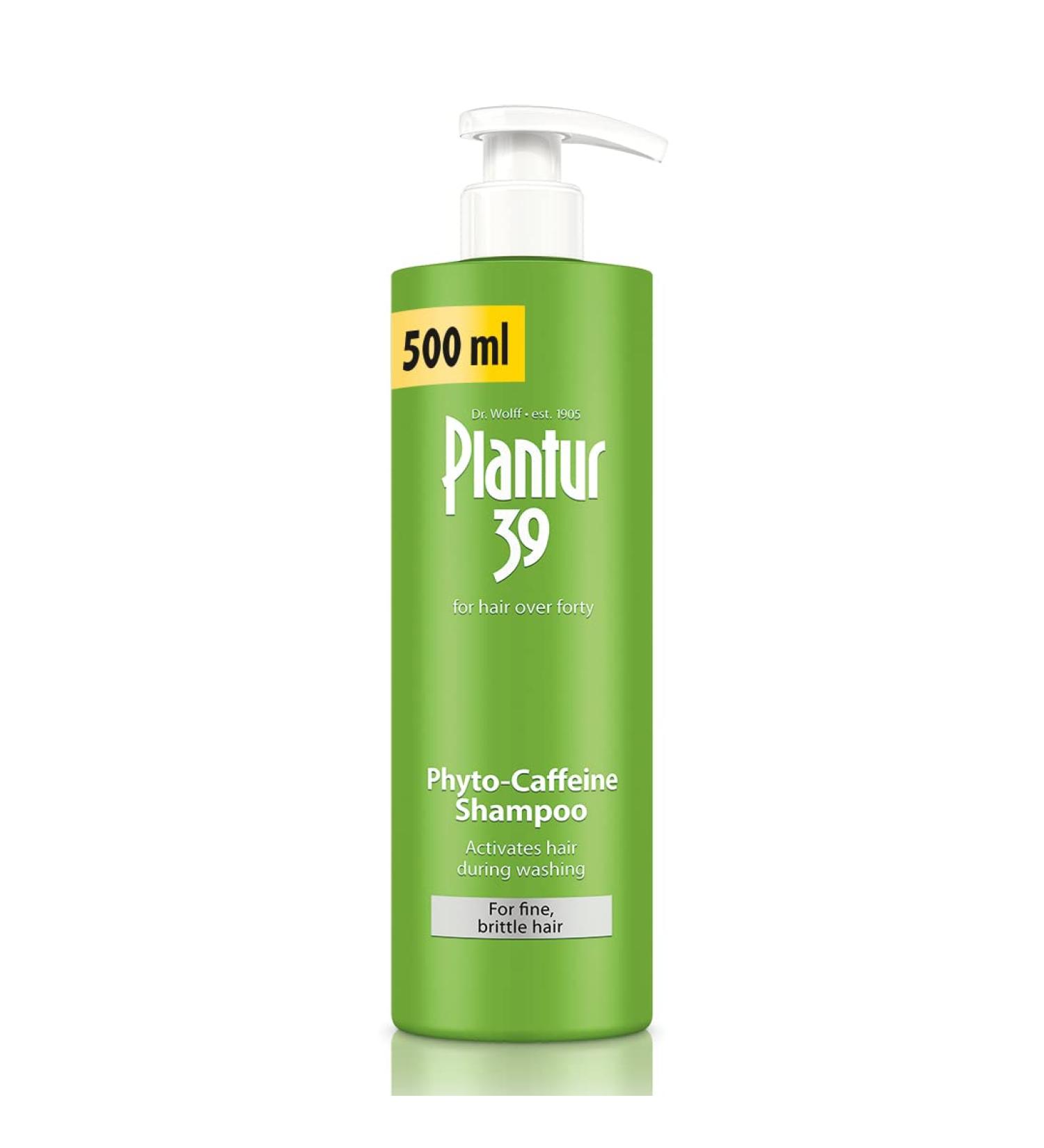 Plantur 39 Caffeine Shampoo 500ml with Dispenser - Prevents Hair Loss | Set with Conditioner - Fine Brittle Hair | Supports Hair Growth - Buy Online on GoSupps.com
