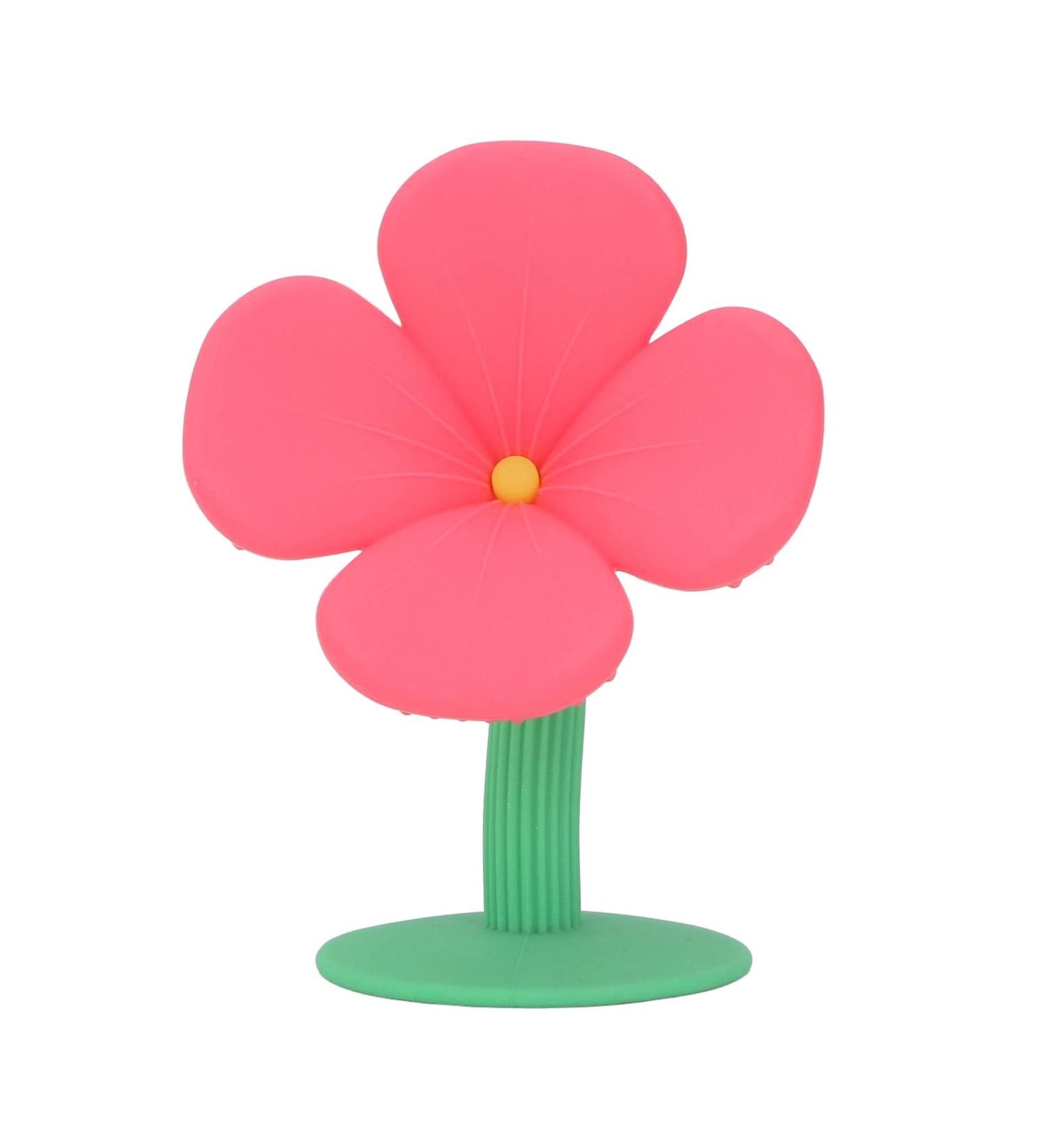 Baby Teething Toy - Silicone Flower Shape Chew Toy & Pacifier for 0-6 Months - Washable Peony Red - Buy Online on GoSupps.com