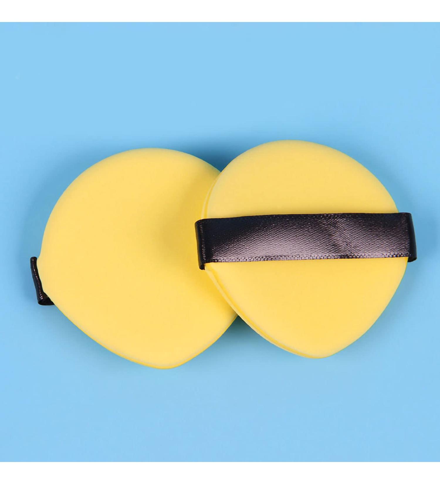 Verdant Touch Makeup Puff Sponge Dual Sided Powder Puff Yellow Drop Shaped Cosmetic Puff Sponge Wet Dry Makeup Tool 180mm for Powder Makeup