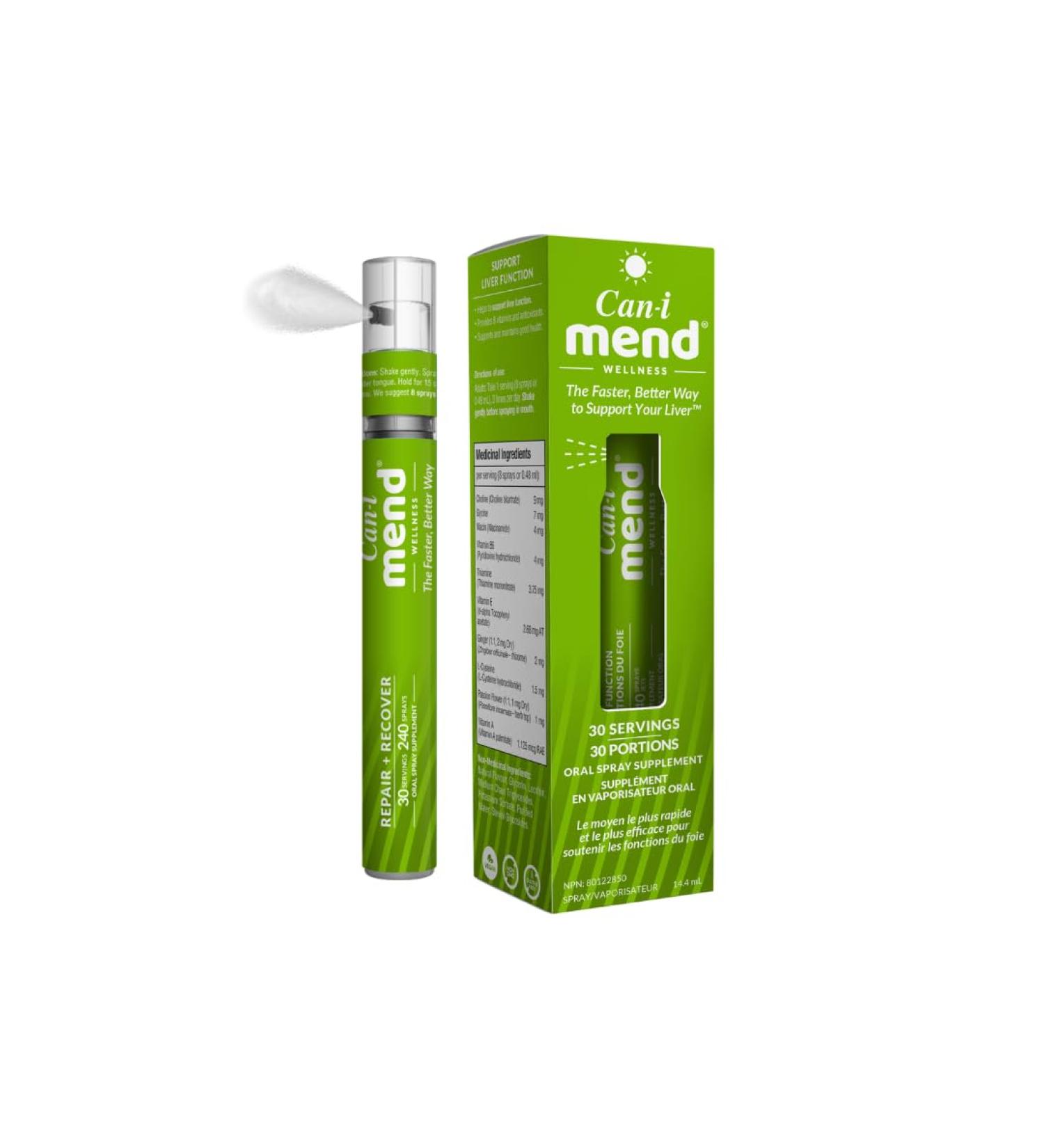 Late Night | Morning Recovery Fast Acting Oral Spray | 30 Servings | Post Party Relief | Multi Vitamins A E B6 | Immune Support | After Drink Remedy by Can-i Mend Mend 30 Serving (Pack of 1) - Buy Online on GoSupps.com