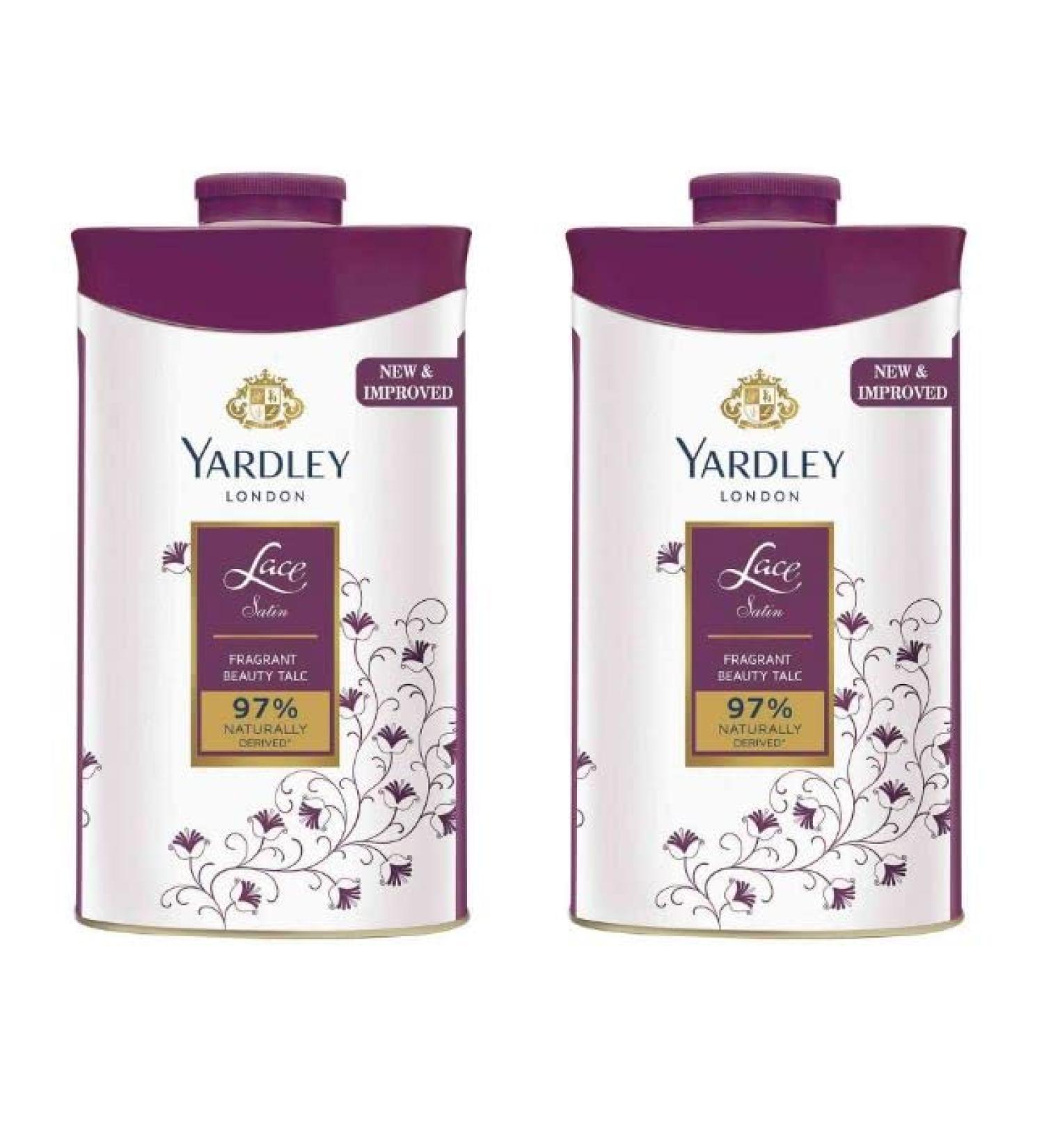 2 x 100gm Yardley London Perfumed Talcum Powder Lace Satin - Buy Online on GoSupps.com