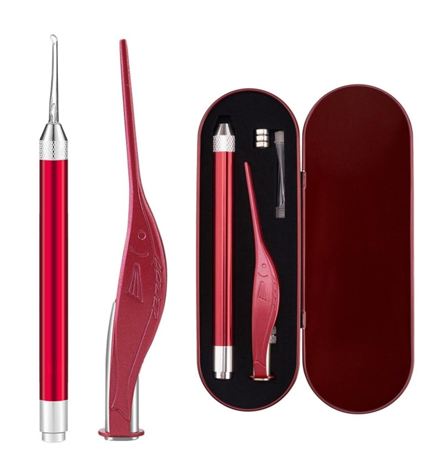 Stainless Steel Ear Wax Extractor Tool Set - Illuminated Safe Ear Cleaning Kit for Adults & Children | International Shipping Available - Buy Online on GoSupps.com
