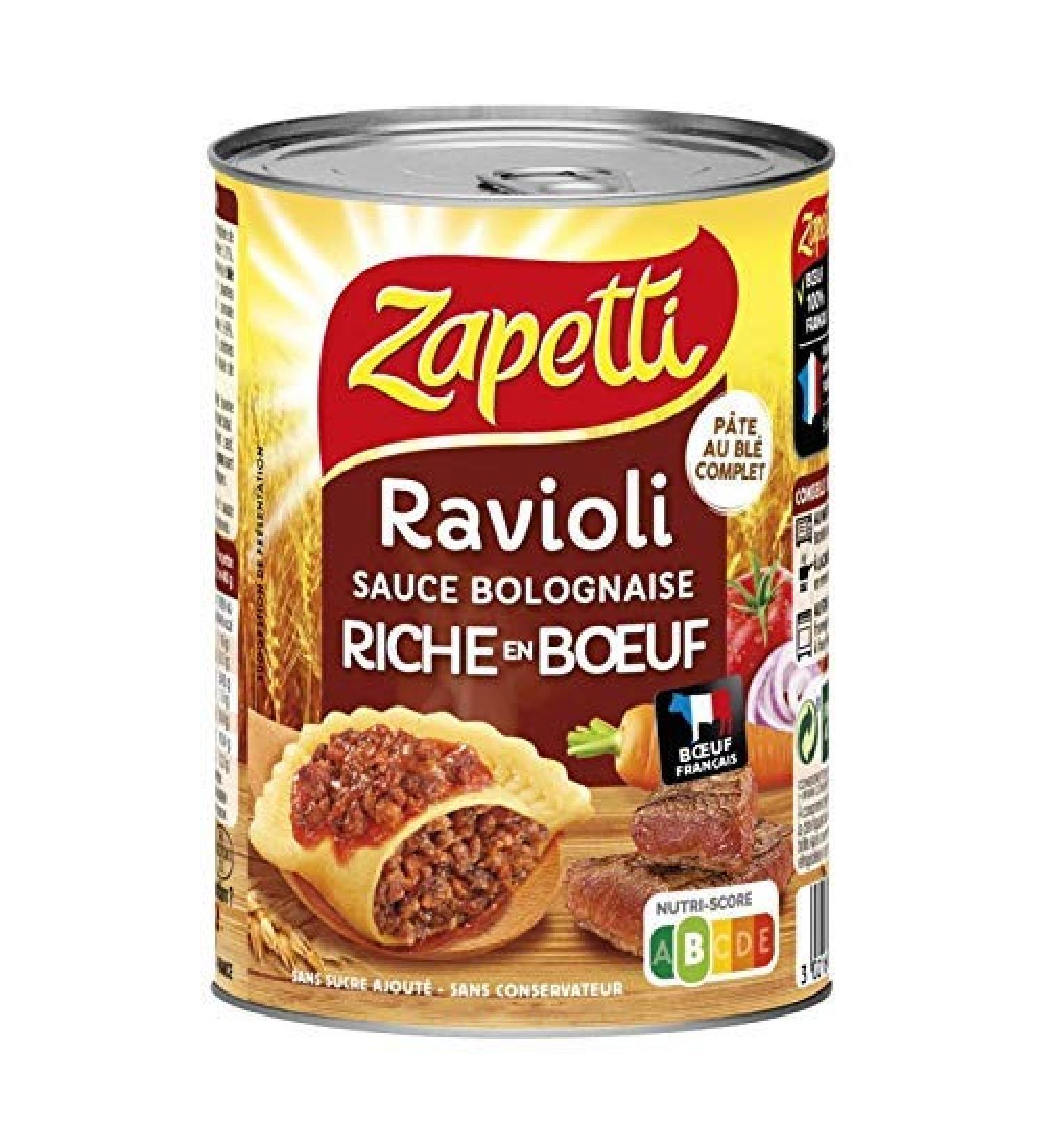 ZAPETTI - Ravioli Bolognese Sauce Rich in Beef 400G - Pack of 4 - free delivery