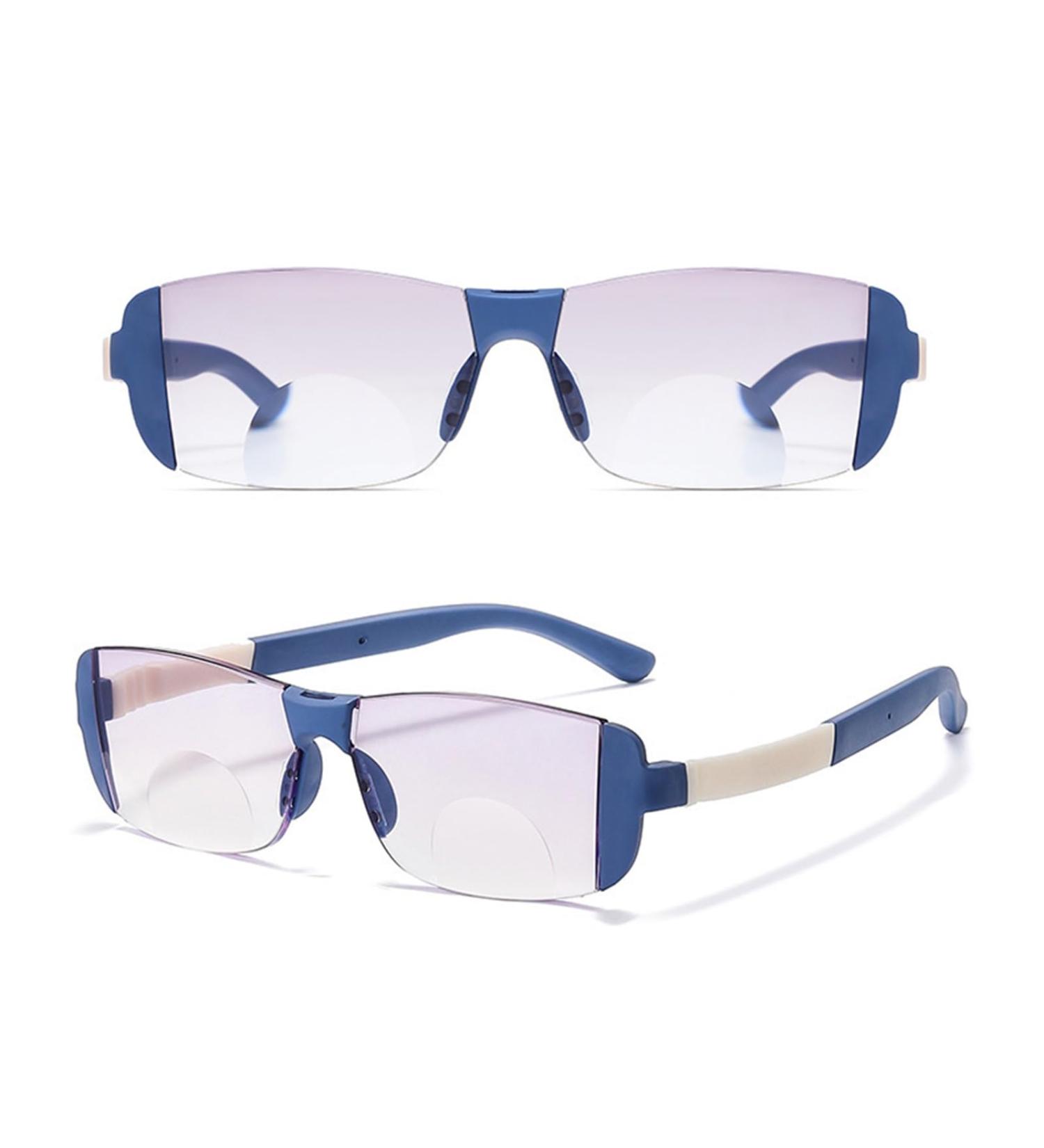 2 Pack Stylish Rimless Reading Glasses Flexible TR 90 Blue Light Blocking Computer Readers Multifocus Glasses(Couleur:Blue Grandeur:2.0x) - Buy Online on GoSupps.com