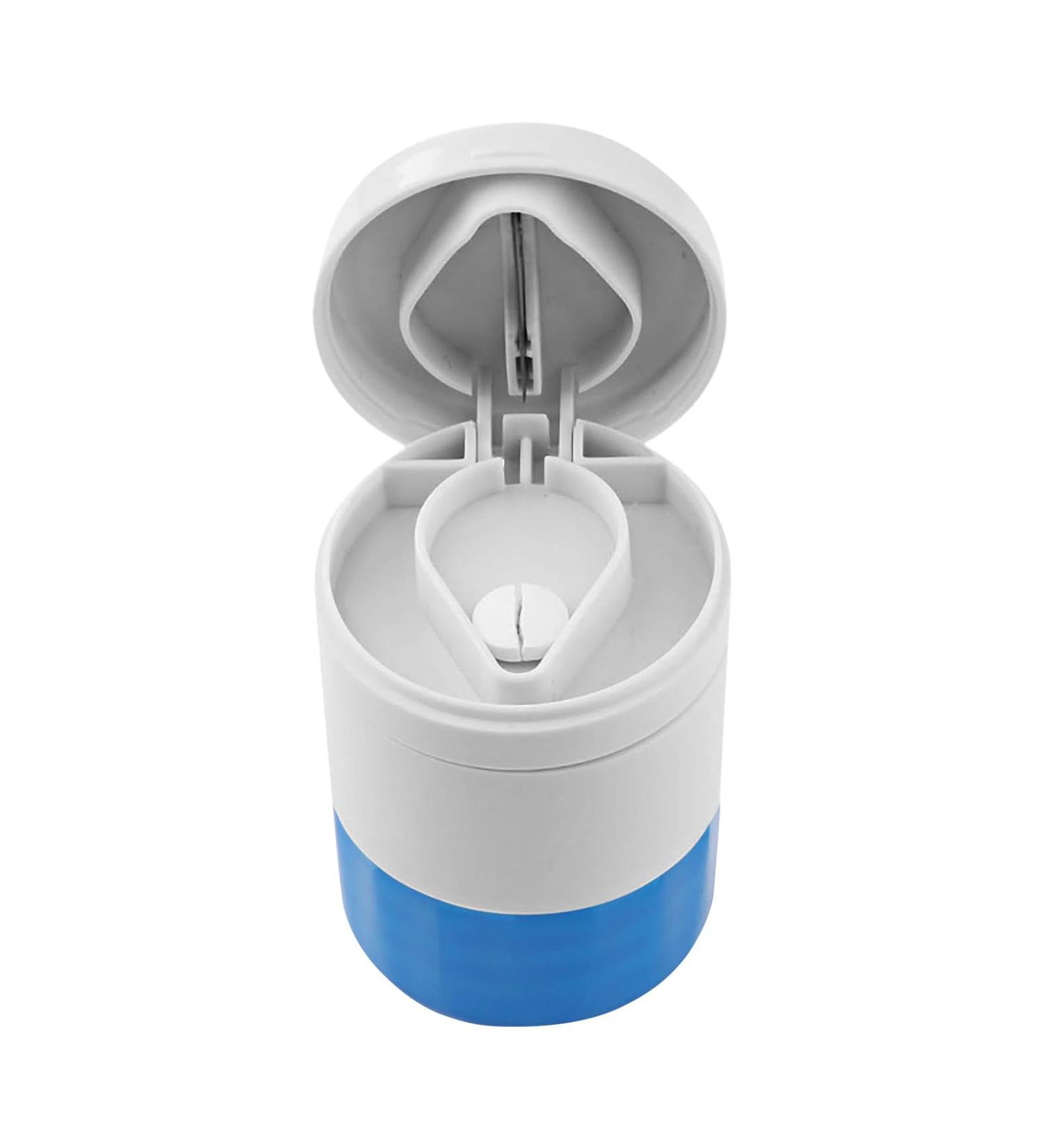 Coupe-Comprim pour Couper et craser Petits et Gros Cachets S parateur de Comprim s pour Fendre vos Pilules et Transporter vos M dicaments Compartiment de Rangement pour Pilules 3.8x6.5cm Bleu - Buy Online on GoSupps.com
