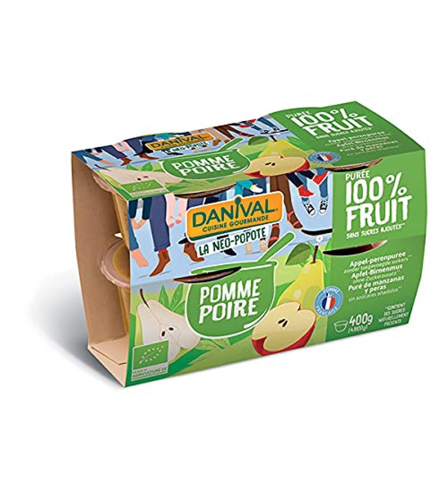 Danival - Organic Apple Pear Puree 4 x 100g - unit - Buy Online on GoSupps.com